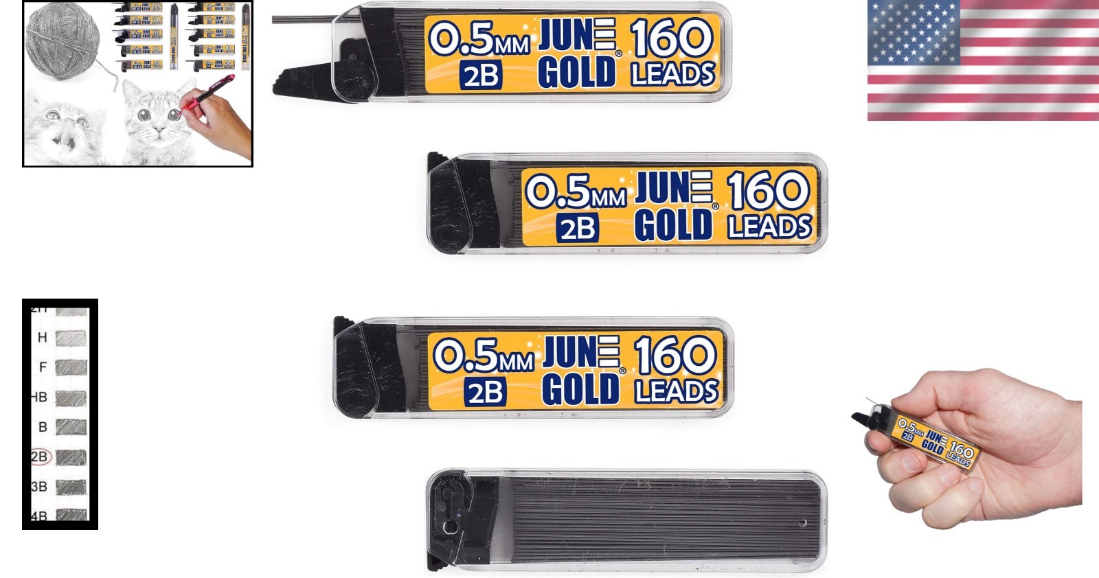 Artist’s Choice: 640 Count 0.5 mm 2B Graphite Lead Refills with Elegant Control