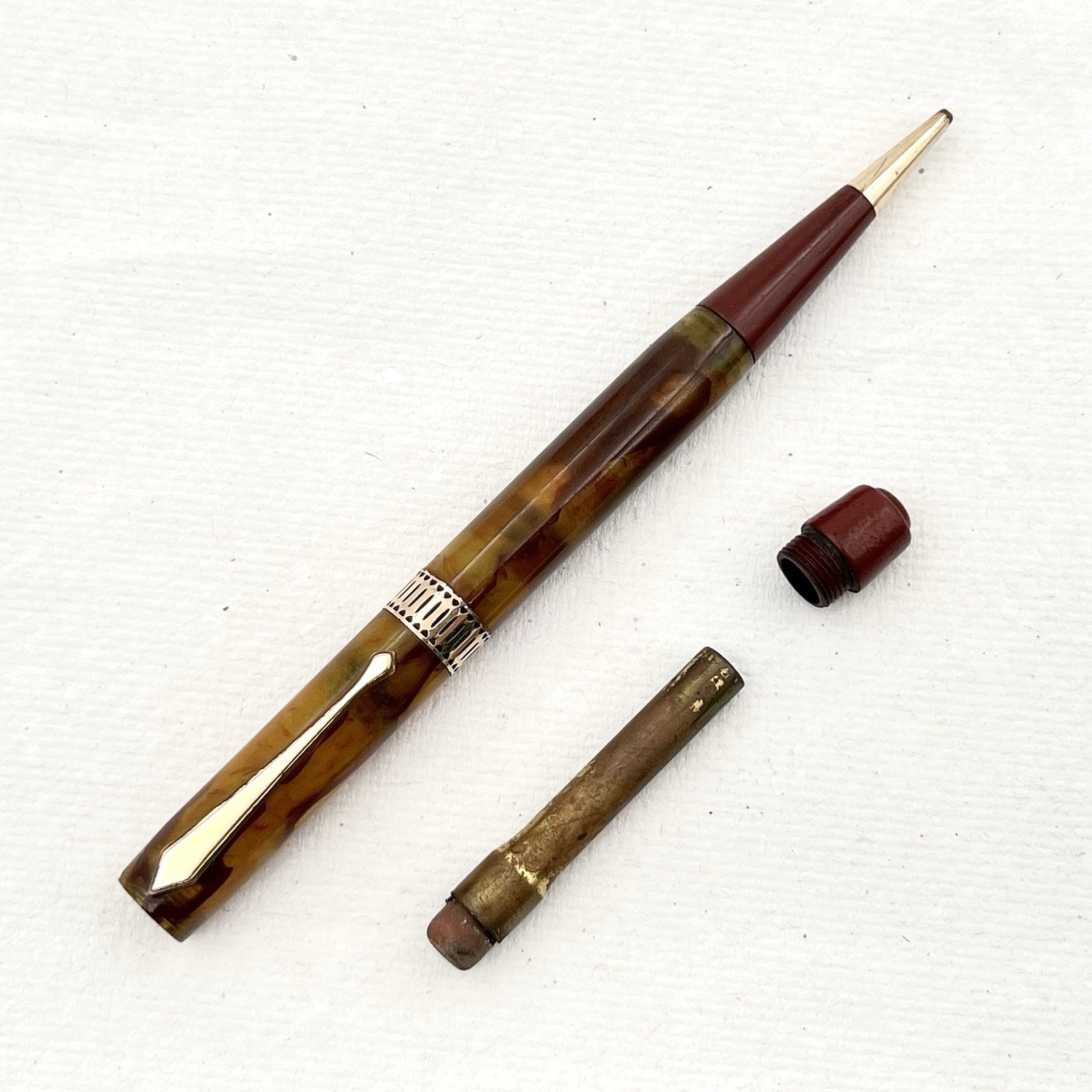 Waterman Patrician Persian Celluloid Mechanical Pencil 5-1/2″ 1.1mm – Works