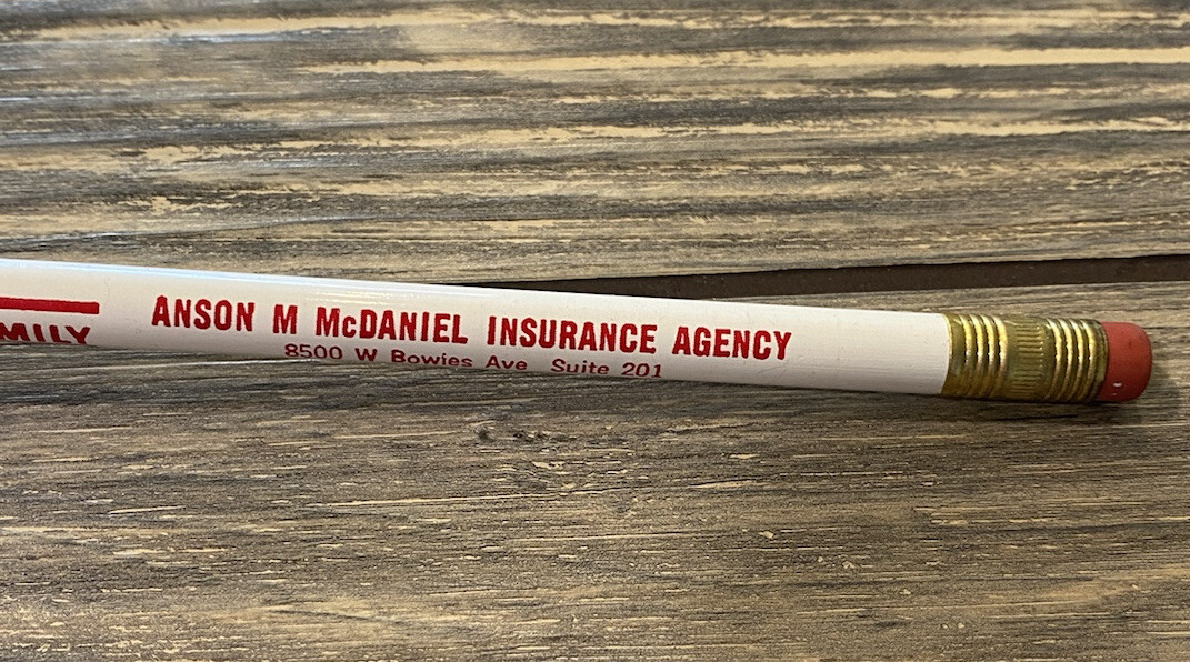 Vintage American Family Insurance Anson M McDaniel Insurance Unsharpened Pencil