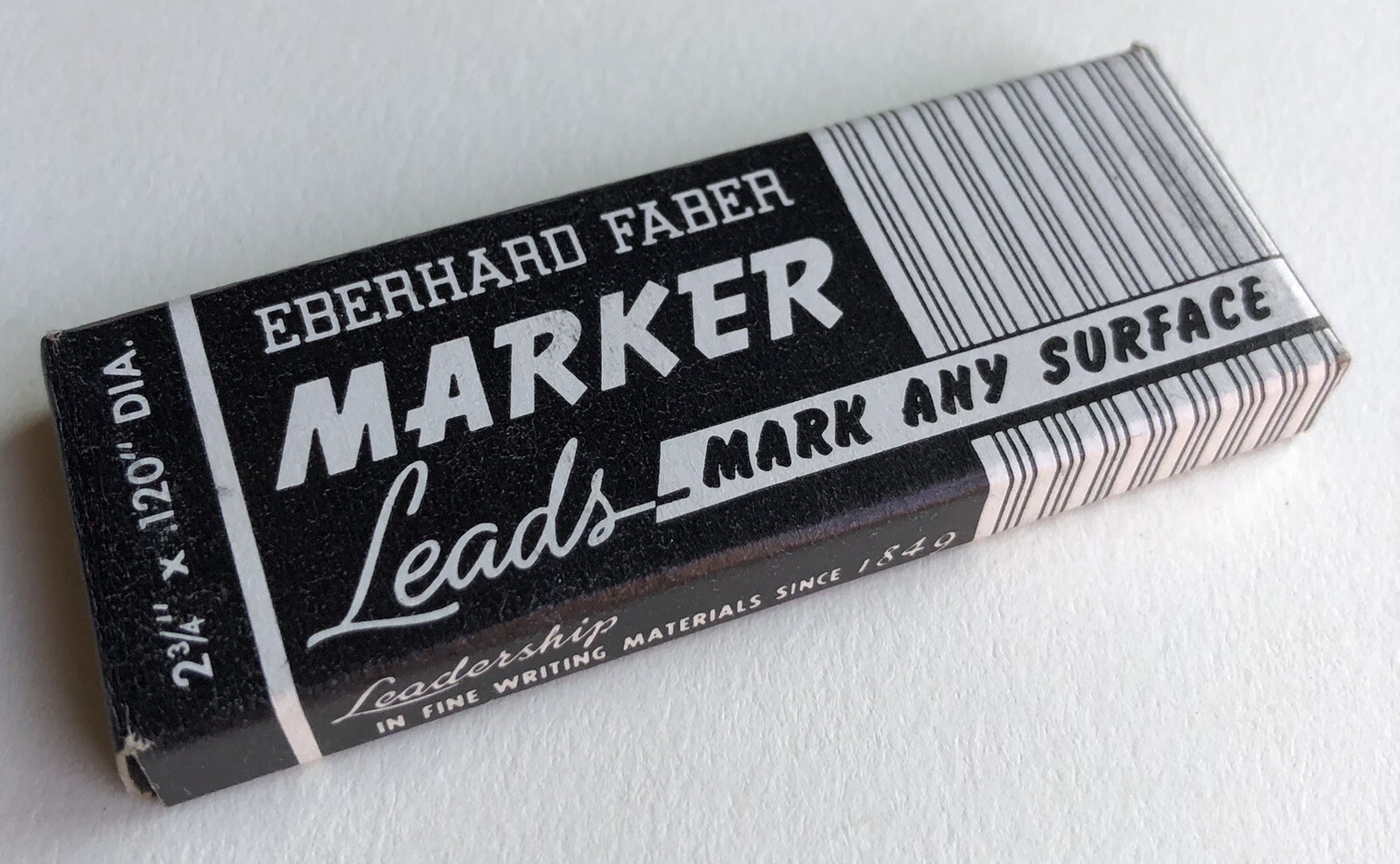 Vintage Eberhard Faber MARKER Lead 3mm Any Surface Black 2-3/4″ NOS 4pk USA