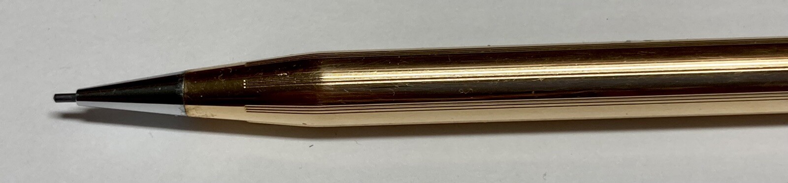 Vtg 14KGF CROSS Retractable Mechanical Pencil w/ Leather Rose Pink Case & Refill