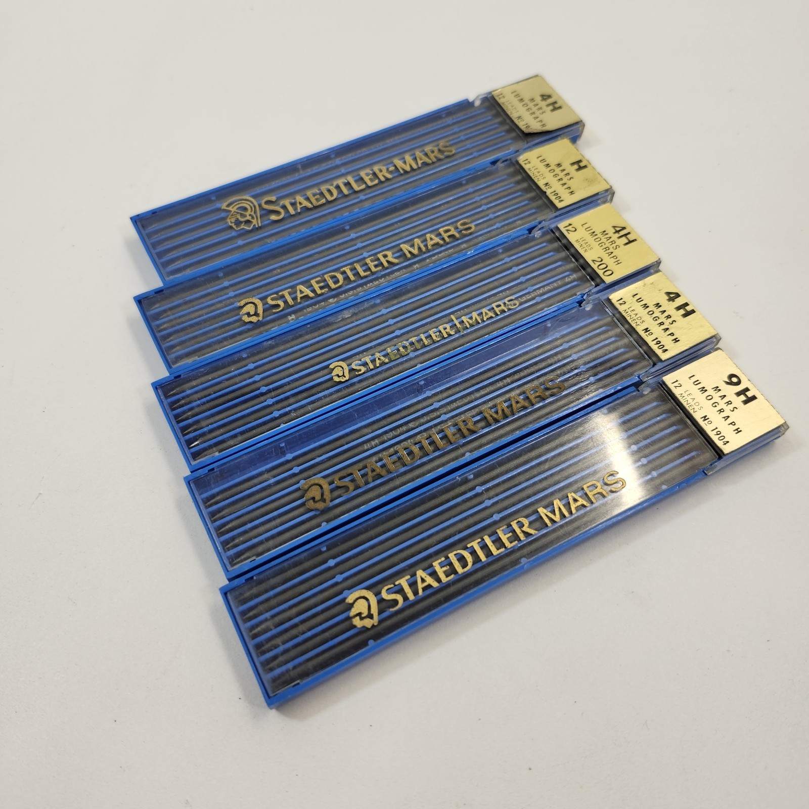 Staedtler Mars Lumograph Leads No 1904 200 Vintage 5 Boxes 9H 4H H 58 Pieces