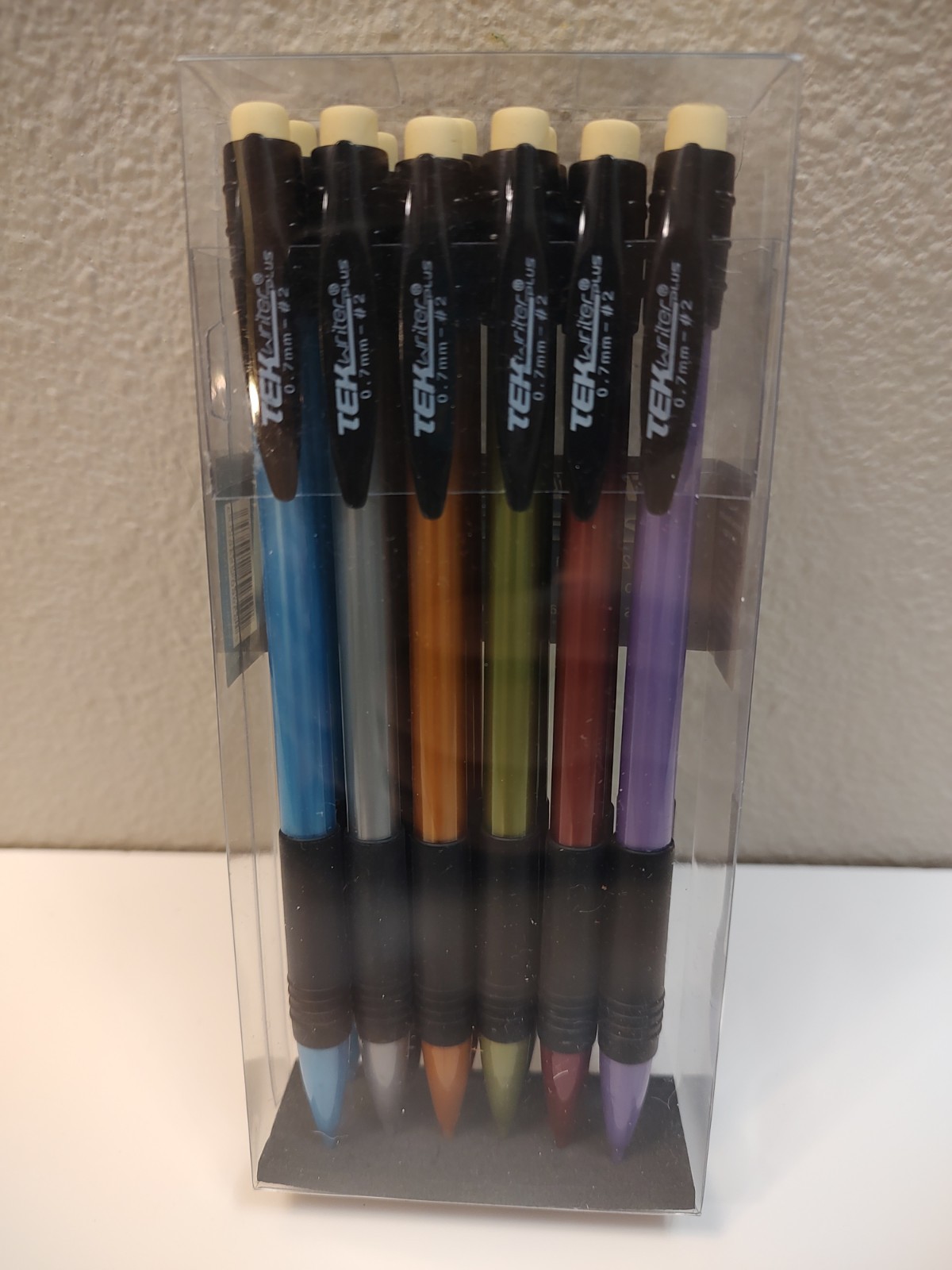 NEW Tek Writer Plus Mechanical Pencils 0.7mm #2 Various Colors With Erasers A14