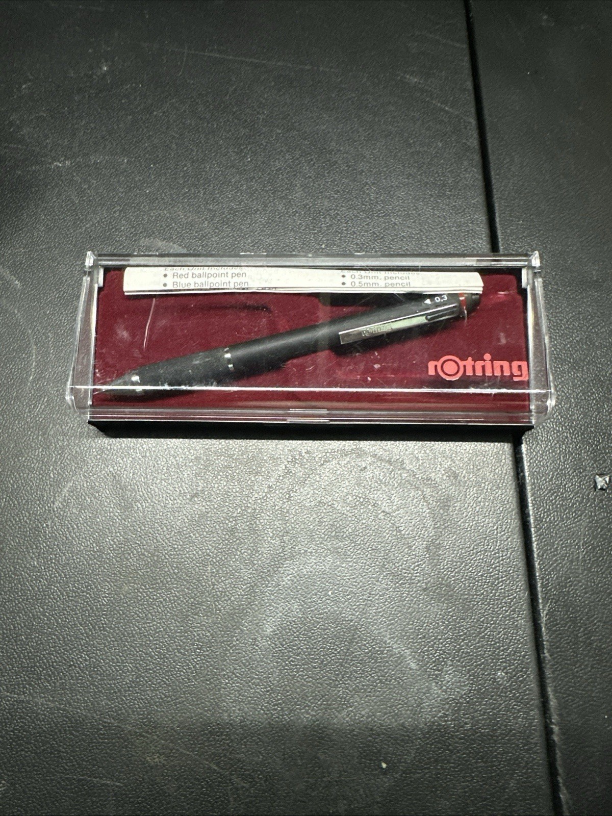 Rotring 600 0.5mm Black Mechanical Drafting Pencil Germany w/ Original Case
