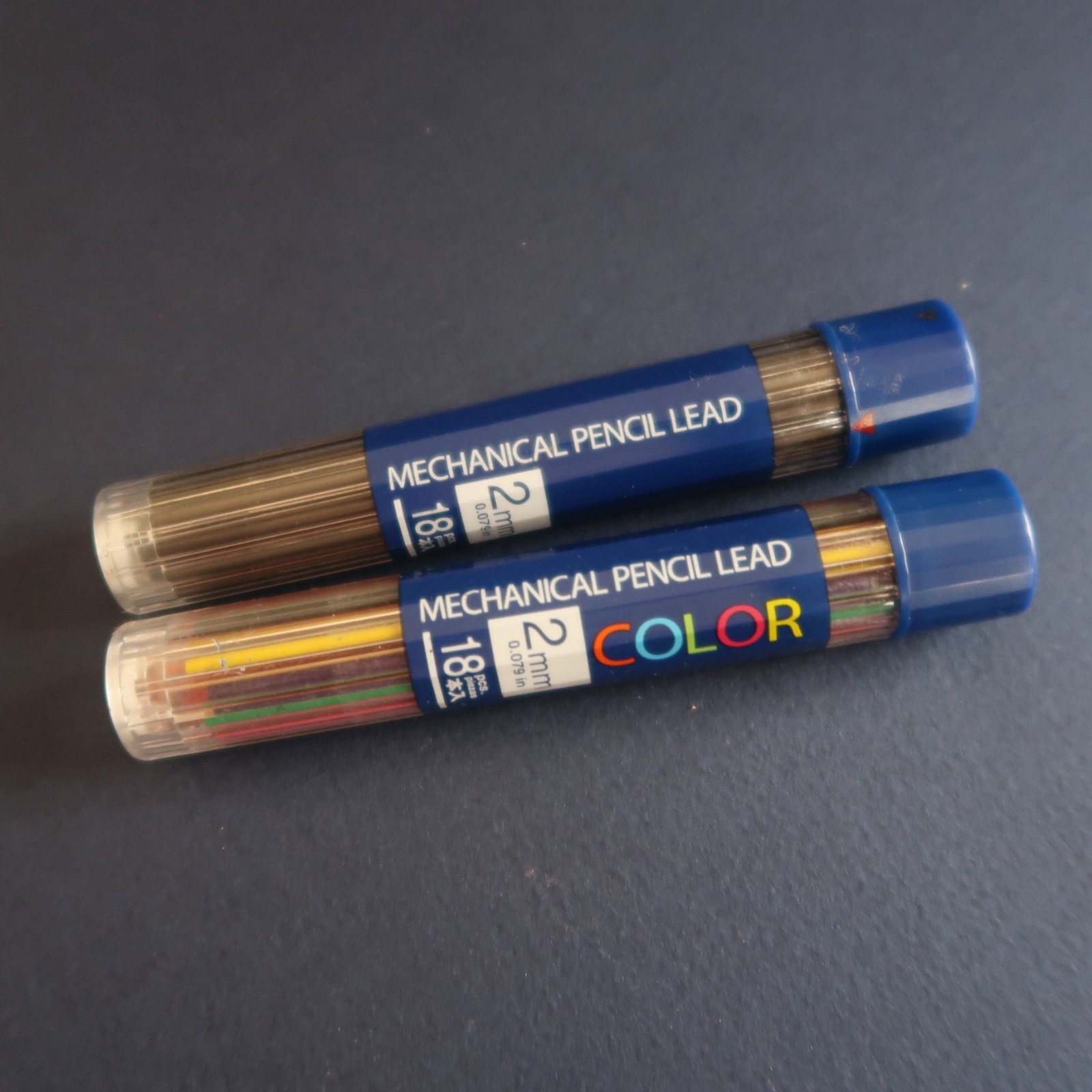 Vtg Uni Mechanical Pencil Lead Lot 2MM Japan 2B Rainbow Colors Colored Tube