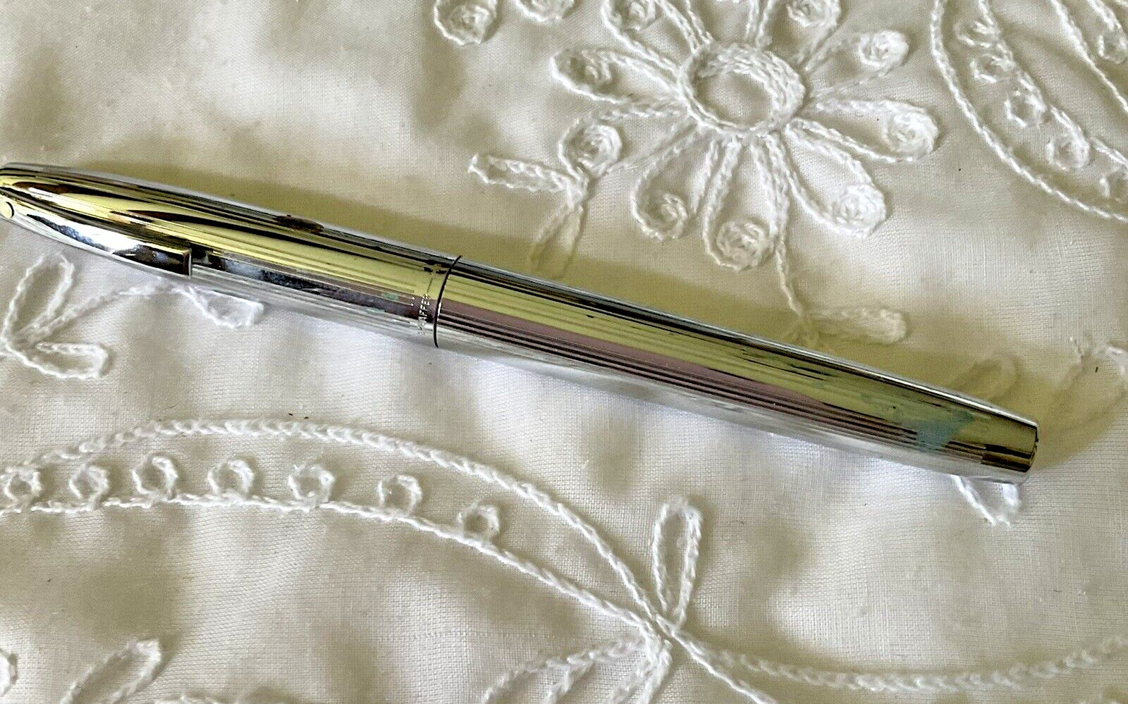 Shaeffer White Dot Tektor Fiber Marker Chrome USA Circa 1950 Needs Refill