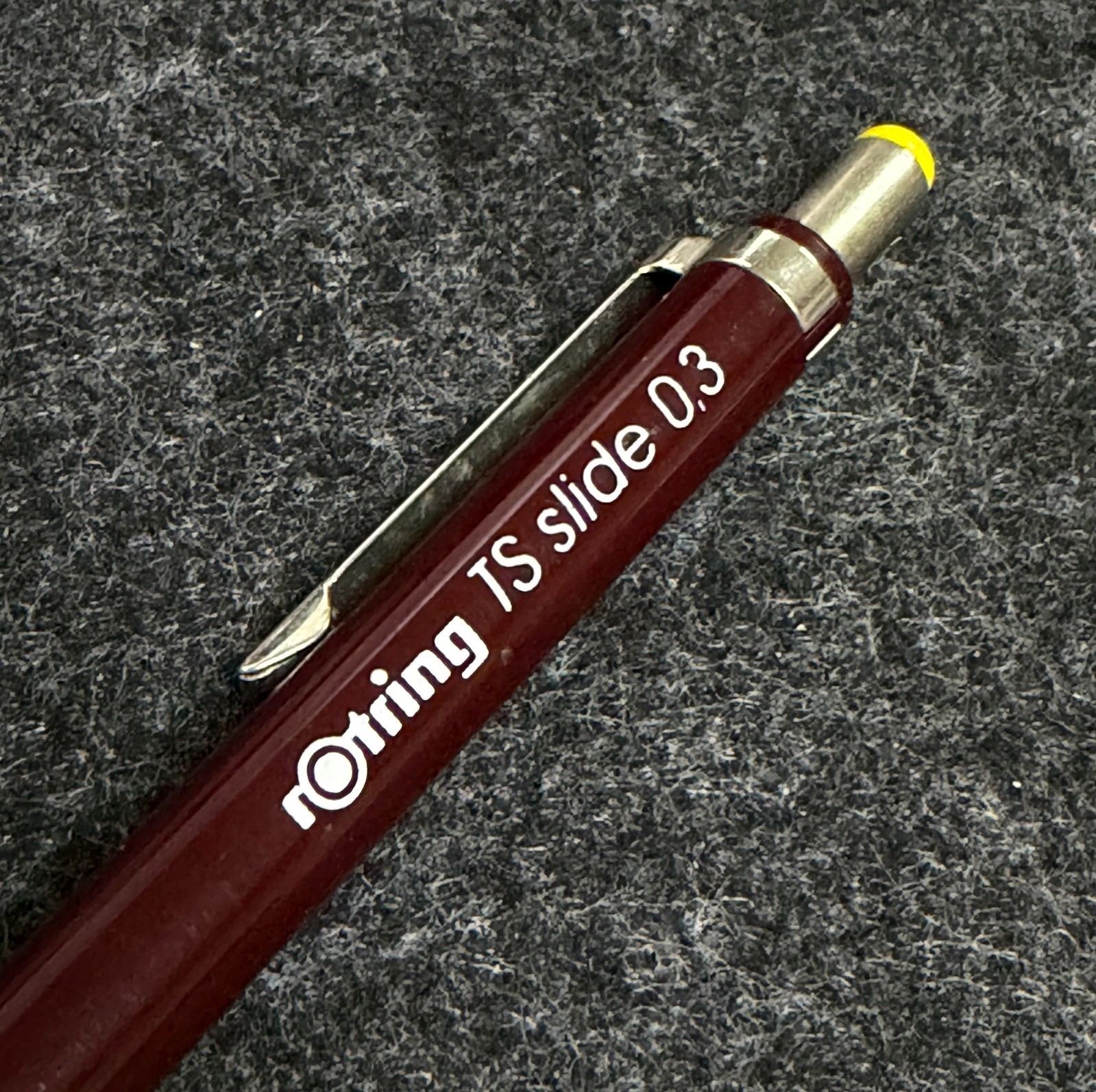 Vintage rOtring TS Slide 0.3mm Burgundy Mechanical Pencil W. Germany Rare