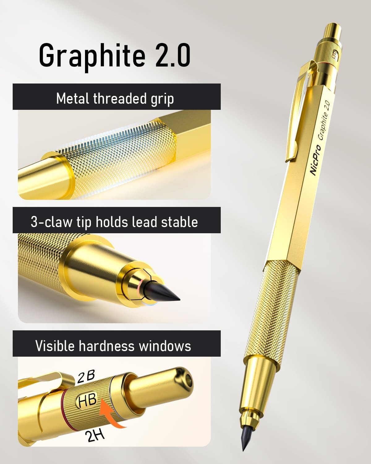 35PCS Art Mechanical Pencils Set, 3 PCS Metal Drafting Pencil 0.5 mm & 0.7 mm &