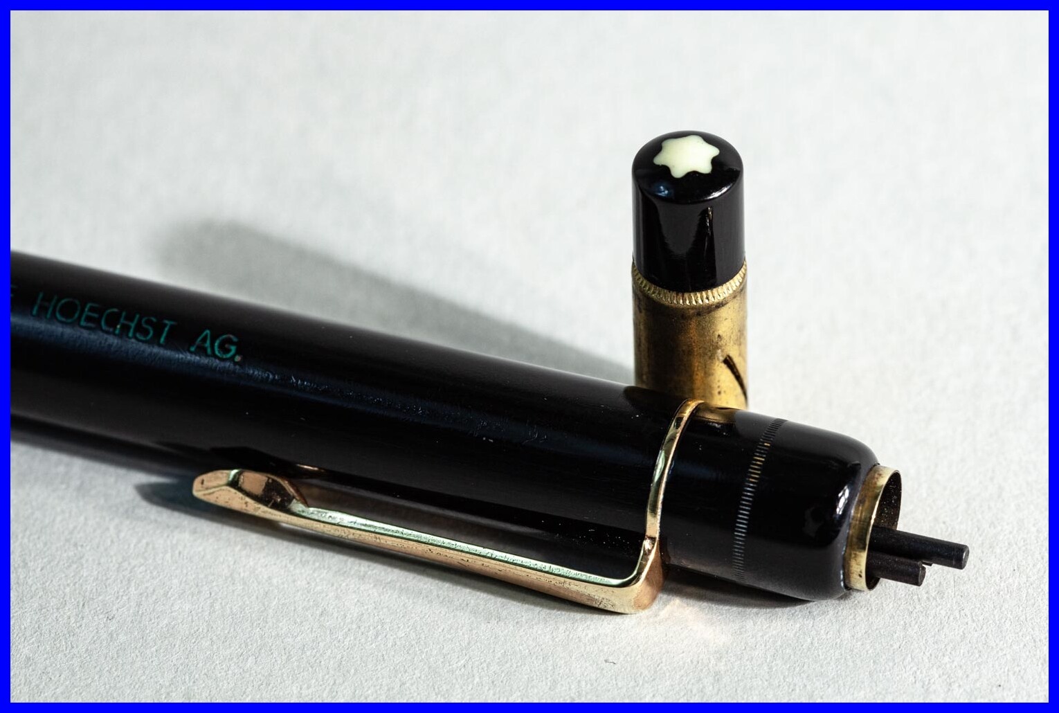 1940s RARE f 1.5 mm lead Montblanc 82 PIX Push Pencil yellow celluloid star
