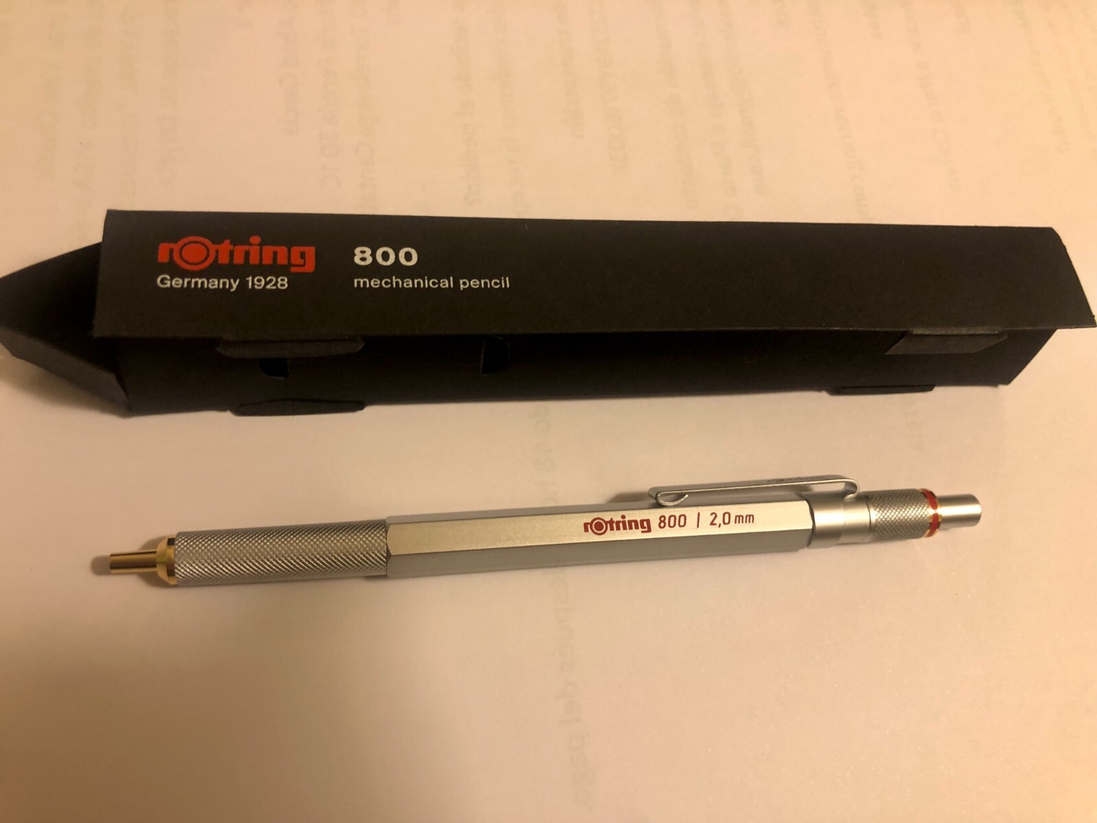 Rotring mechanical pencil 800 Lead Holder Clutch Knock System 2.0 mm SILVER