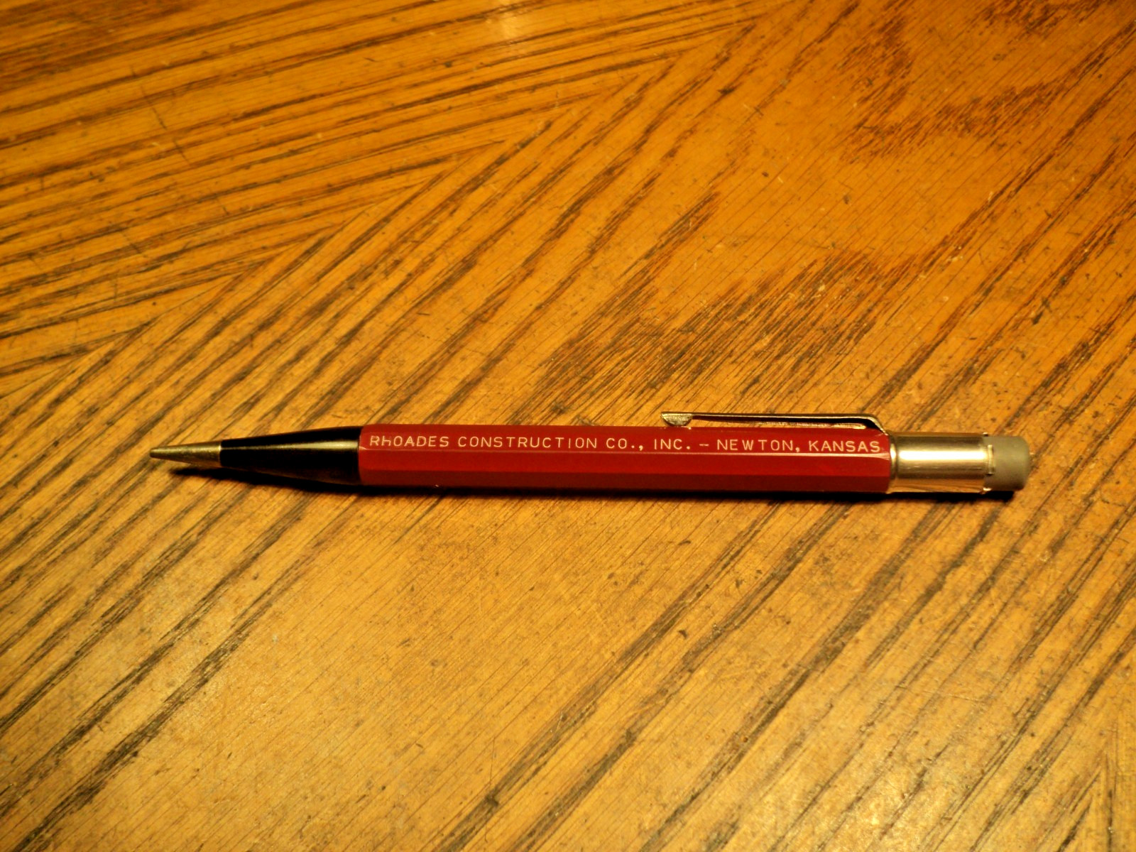 Vintage Autopoint Mechanical Pencil Rhoades Construction Co. 5-3/4″ Long USA B