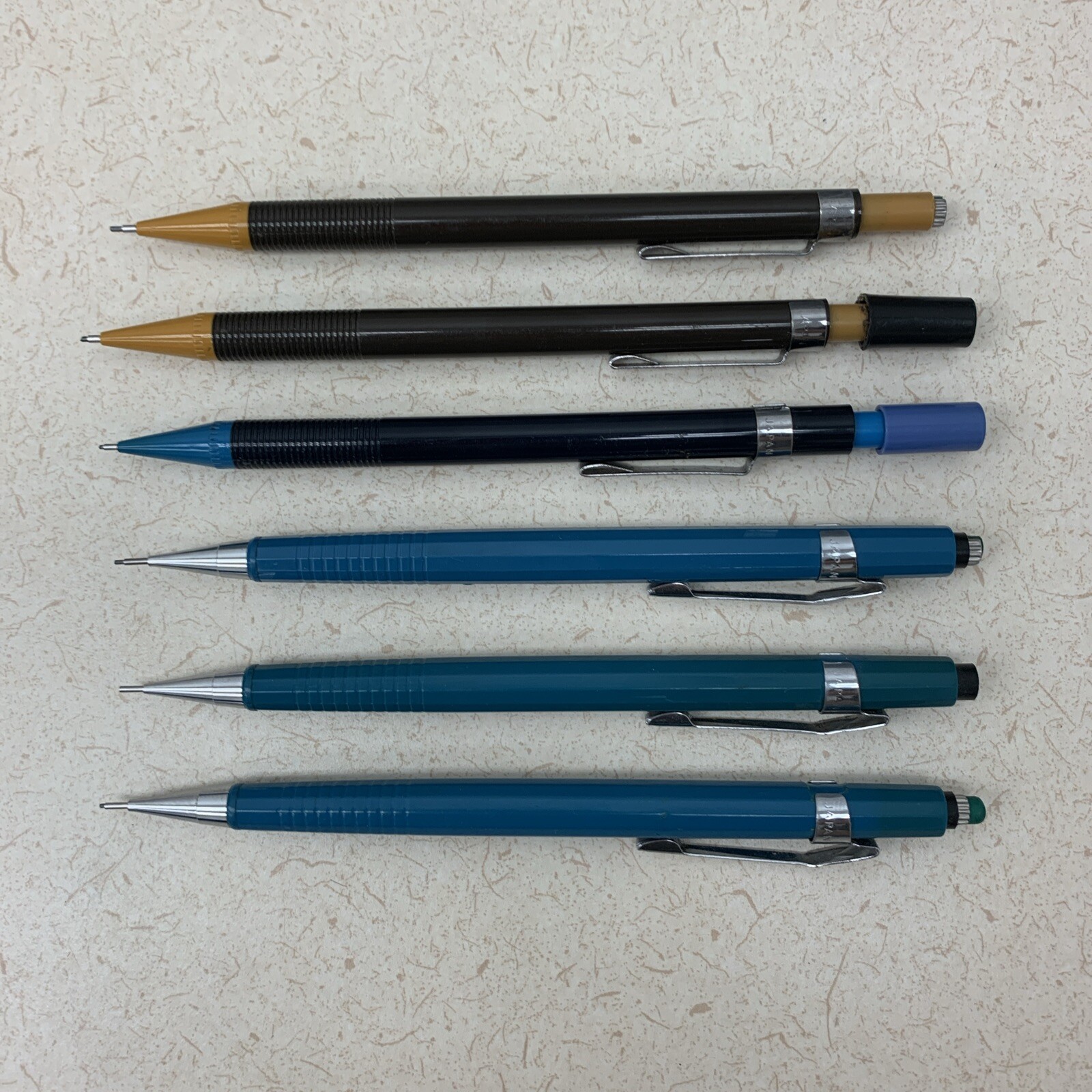 Vintage Pentel Lot of 6 Mechanical Pencils P207 .7mm & Sharplets-2 .7/.9mm Japan