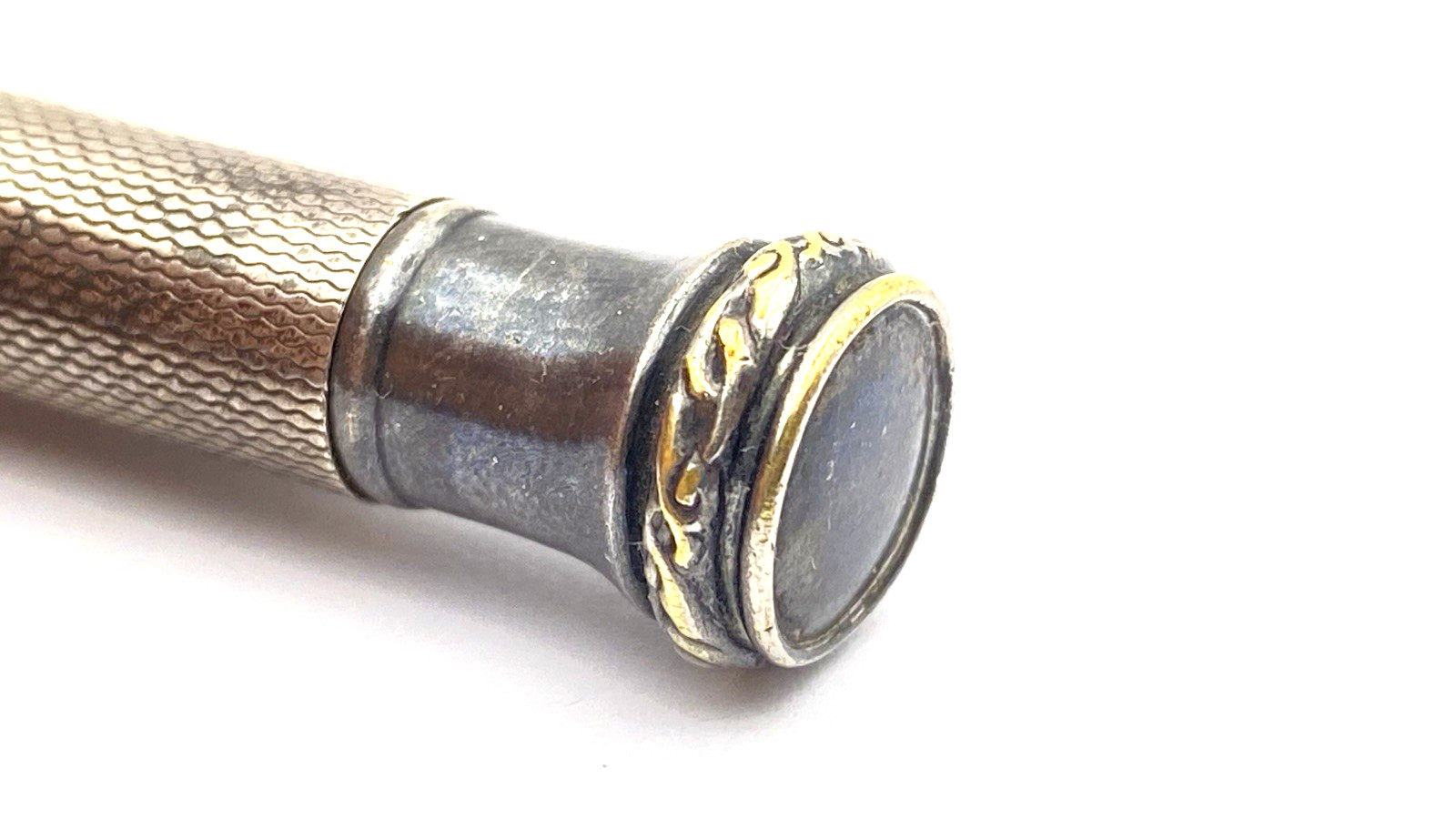 VINTAGE 900 SILVER MECHANICAL PENCIL IN WAIVY PATTERN MADE IN GERMANY 1920S