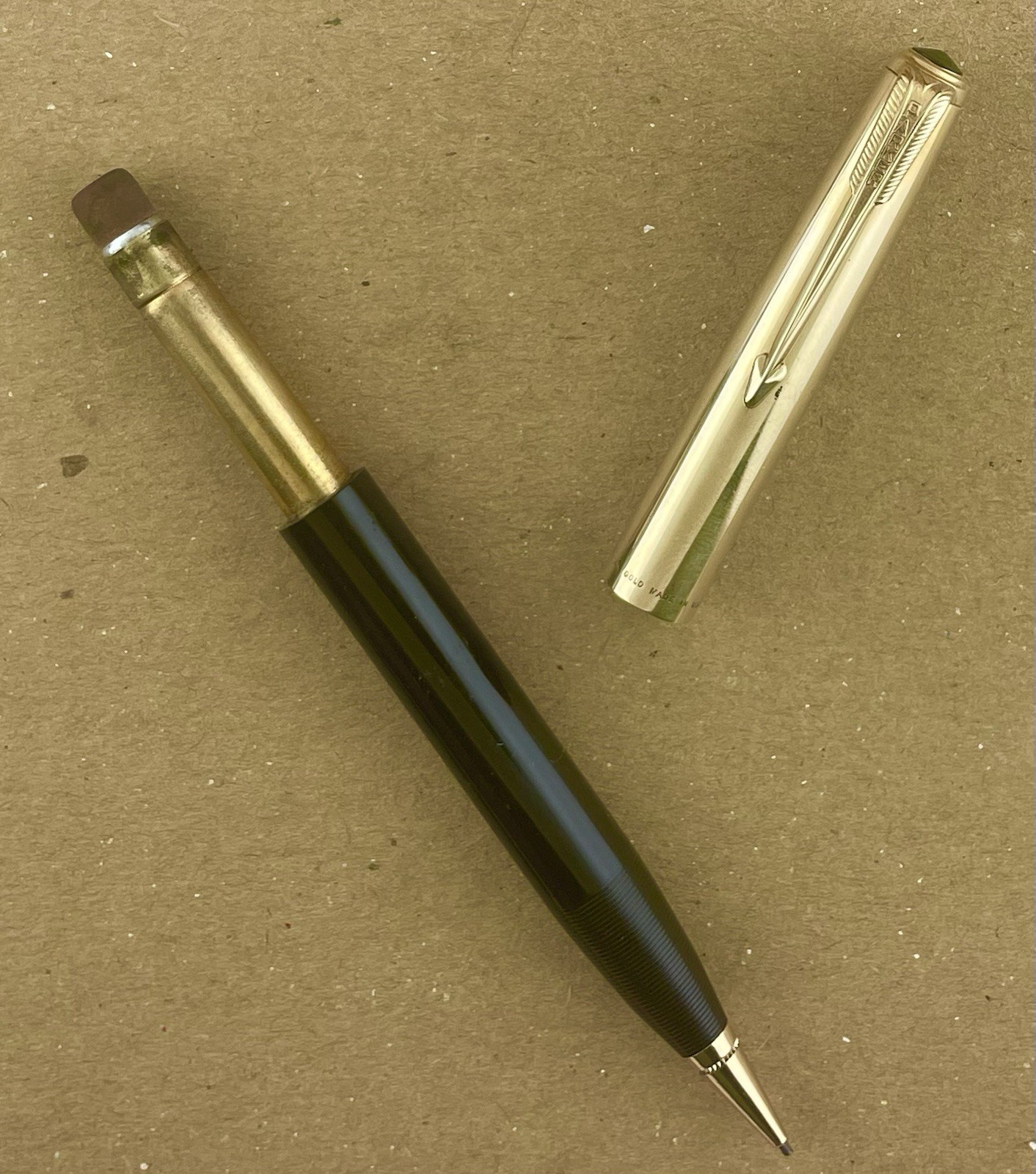 14K Solid Gold Cap Parker 51 Fountain Pen Pencil ~ About $800 Scrap ~ Clean!