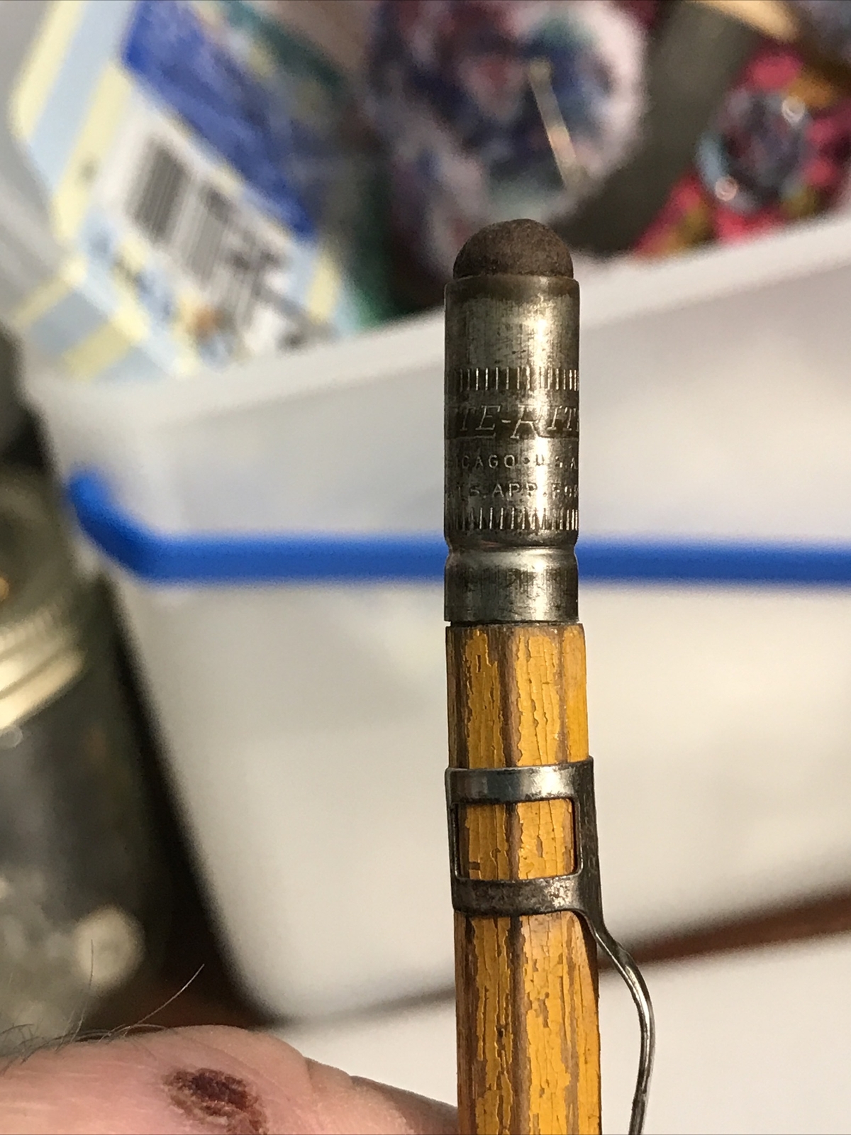RARE Early Rite-Rite Wood Barrel Mechanical Pencil Yellow Blank Works