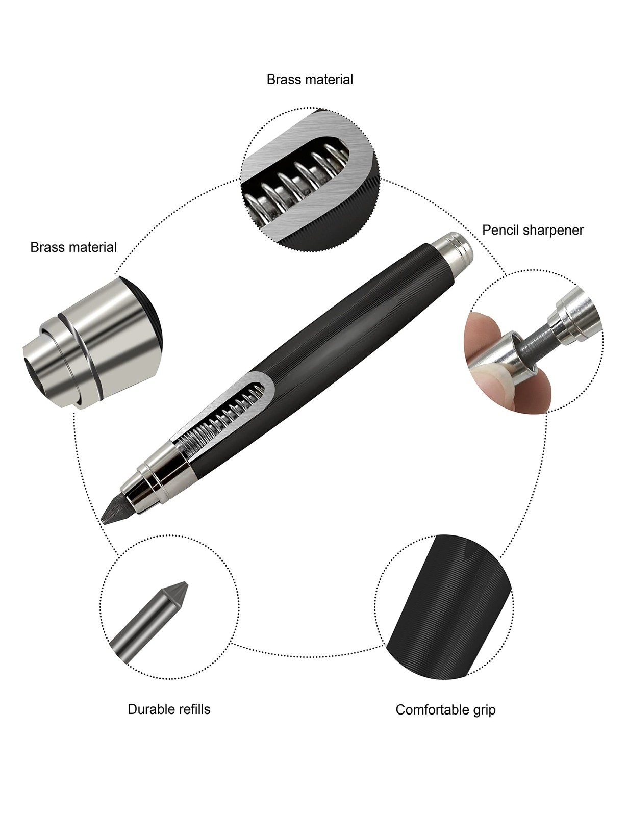 WSD Sketch Up 5.6mm Mechanical Pencil 1 Count (Pack of 1), black