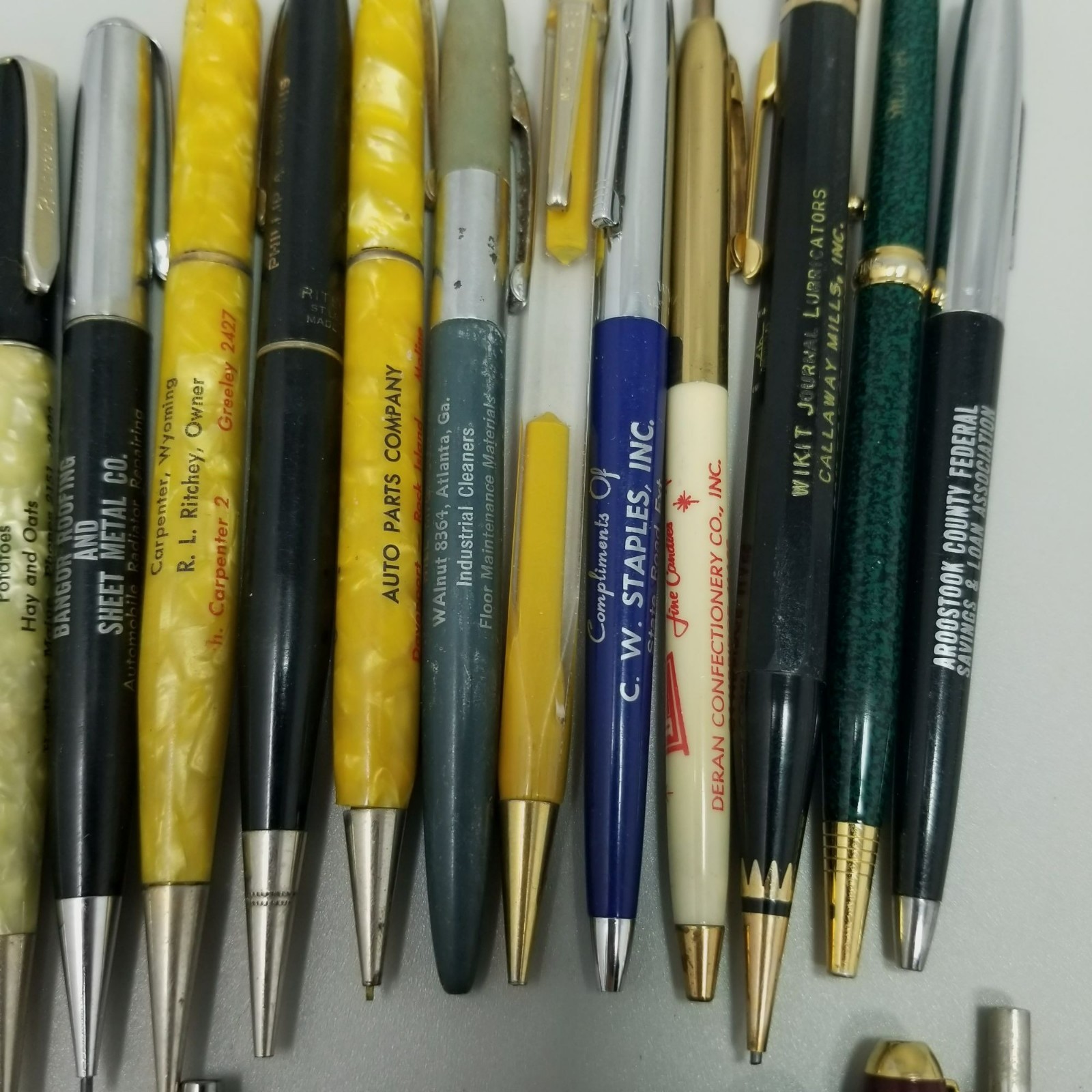 Vintage Advertising Pen Mechanical Pencil Mixed Lot of 25 AS IS