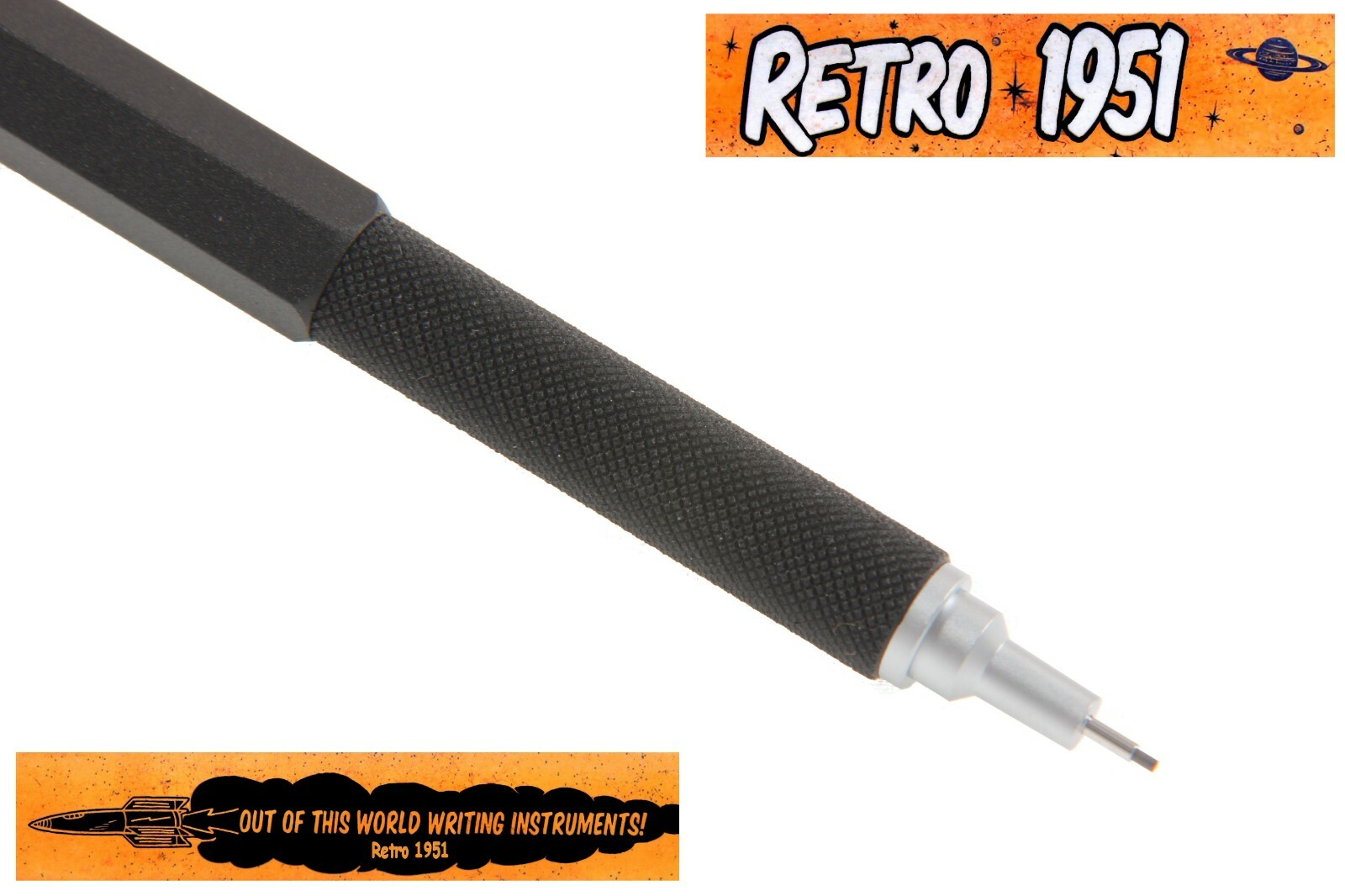 Retro 51 / Hex-o-matic Series Black 7mm Lead Pencil #HEX-601P