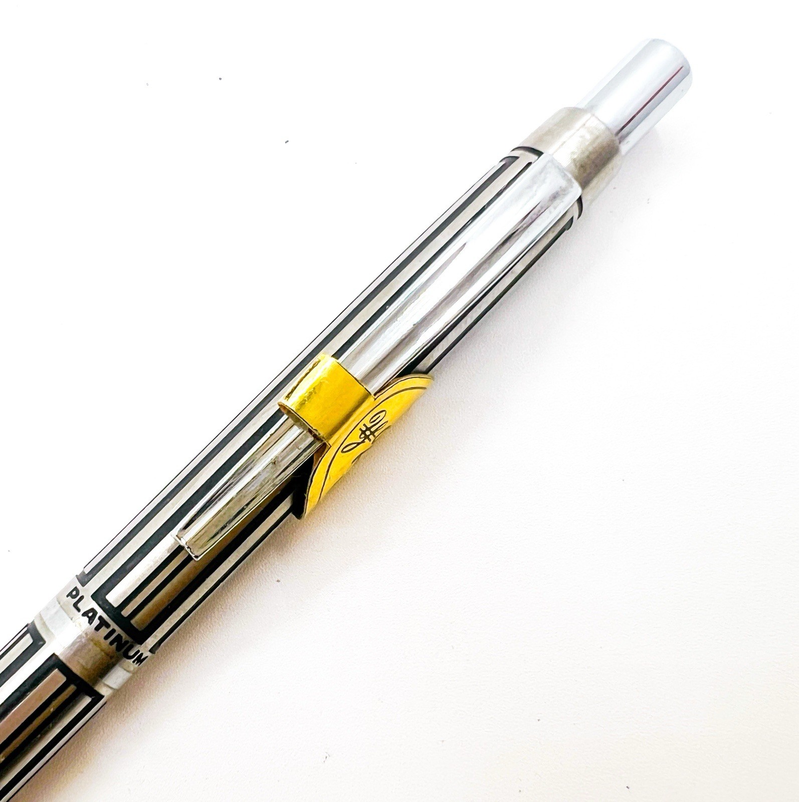 NOS platinum Mechancial Pencil Etched streak Full Metal 0.5mm 0.5 With Price Tag