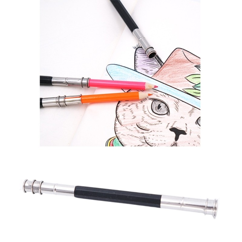 Pencil Lengthener Crayon Extension Metal Pen Holder for 8mm-1mm Diameter Pencil
