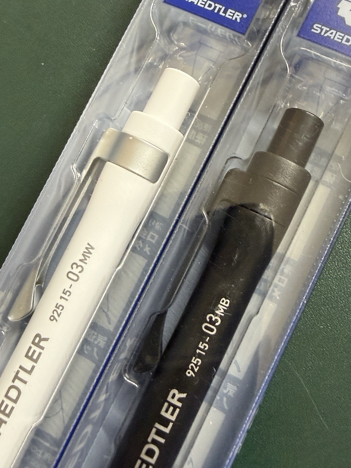 Staedtler Mechanical Pencil 925 15 Metal 0.3mm White & Black Set Of 2 Metal Grip