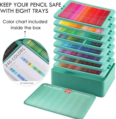 KALOUR Professional Colored Pencils,Set of 1 Count (Pack 240), Multicolor