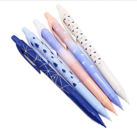 Blue Series Mechanical Pencils, Black Lead 0.7mm Point Automatic Pencil for