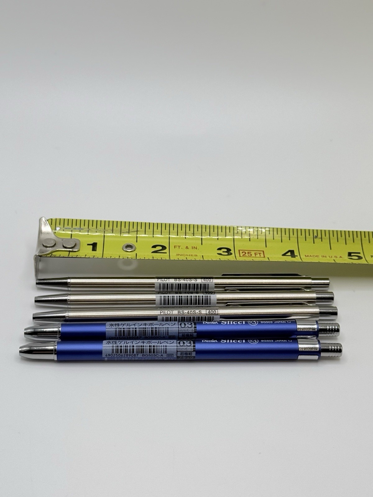 Pentel Slicci 0.3mm 2 Blue Barrel & Pilot 3 BS-40S-S Mini pens Needs Ink Japan