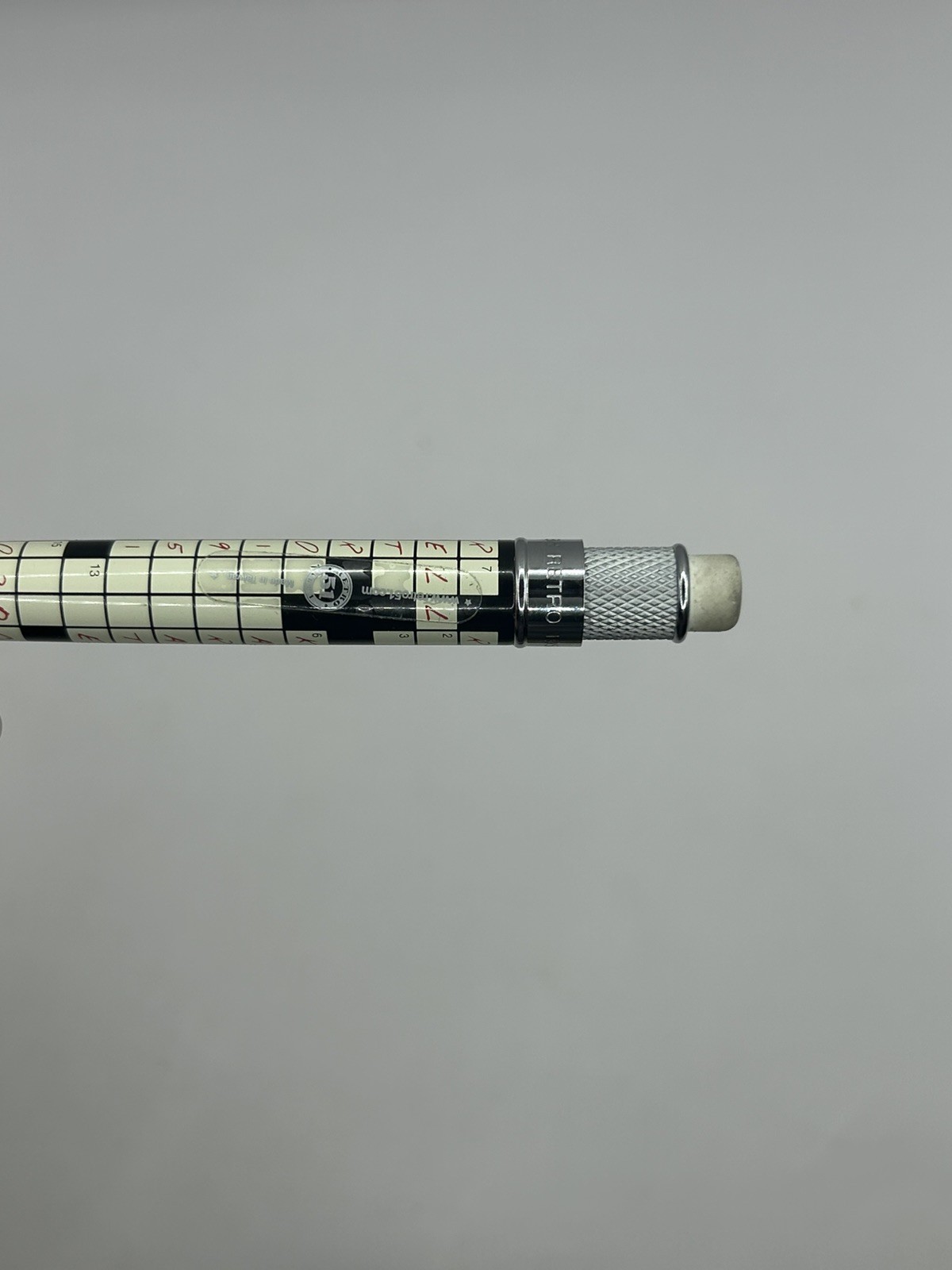 Retro 51 Tornado Mechanical Pencil featuring a crossword puzzle