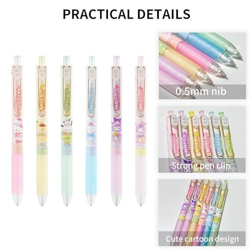 6 Pcs Cute Mechanical Pencils & 5 Pcs Retractable Erasers, Cartoon Stationery Se