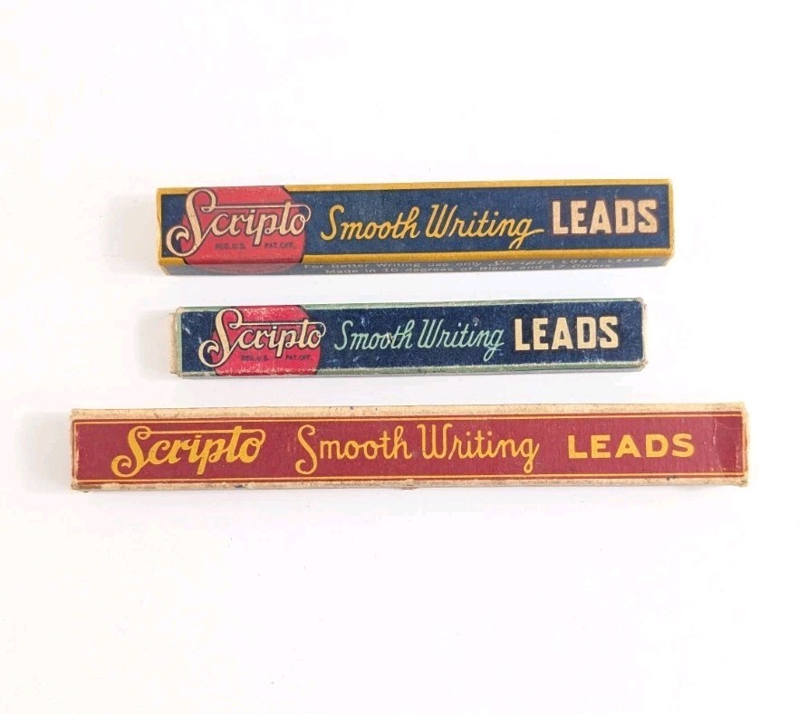 Mixed Lot Vtg Mechanical Pencil Leads & Erasers Scripto Belmont Thinrite