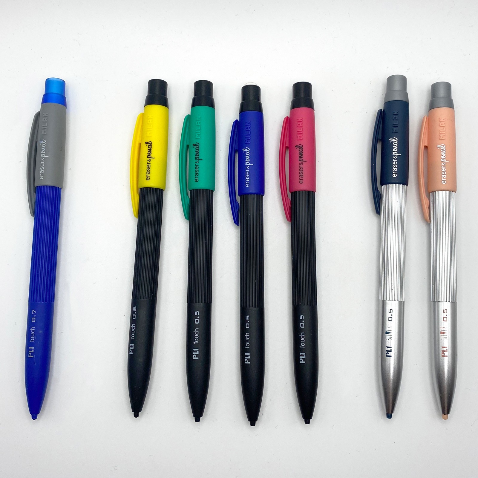 Milan PLI Touch Mechanical Pencils – Lot of 7 – Fun Colors and Shape