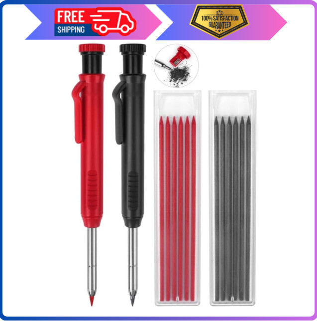 2 Pack Carpenter Pencils Mechanical Pencils with 12 Refills, Construction Pen…