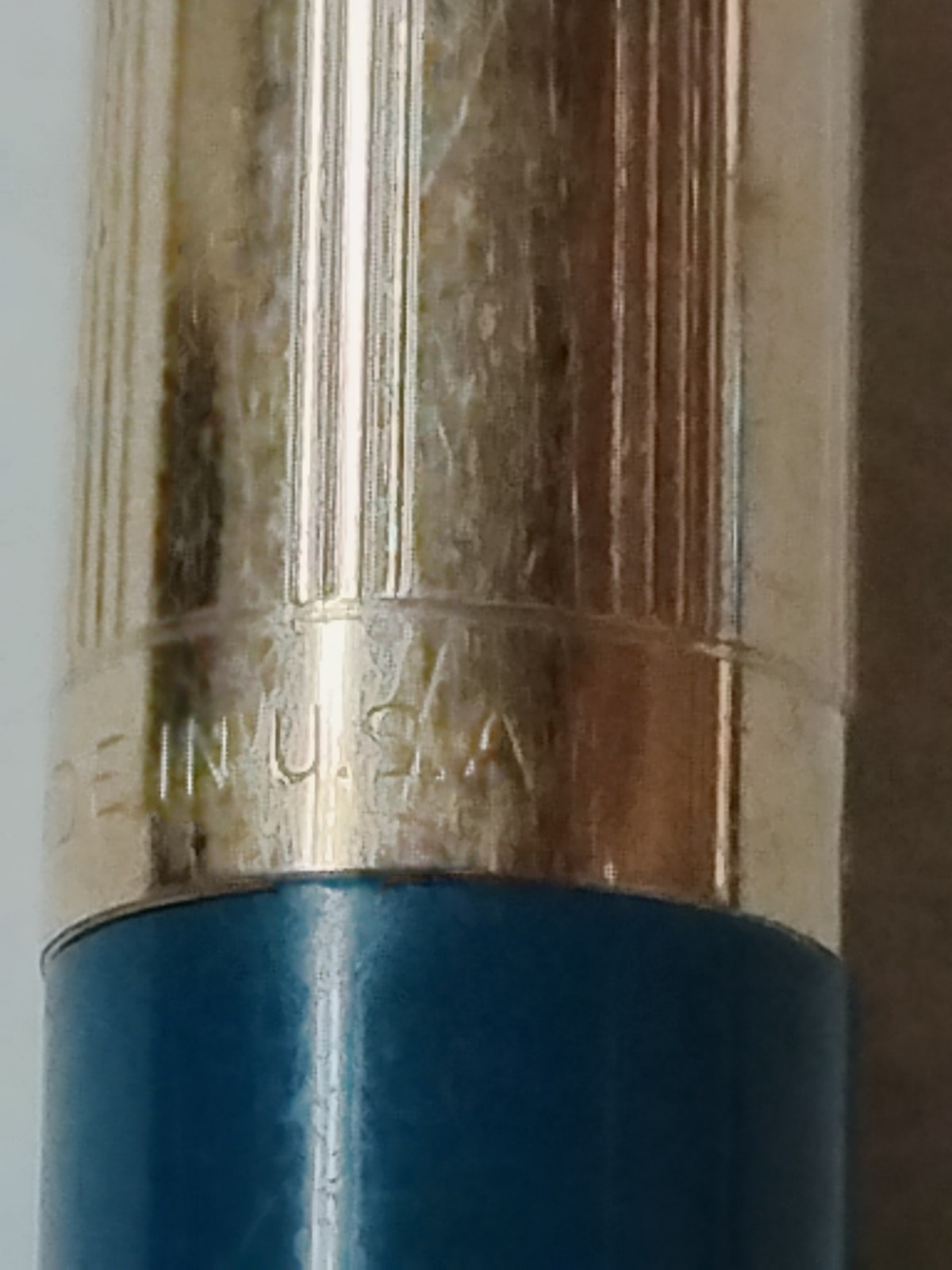 VTG Waterman C/F Mechanical Pencil Teal Blue & Gold Cap FOR PARTS. #M1