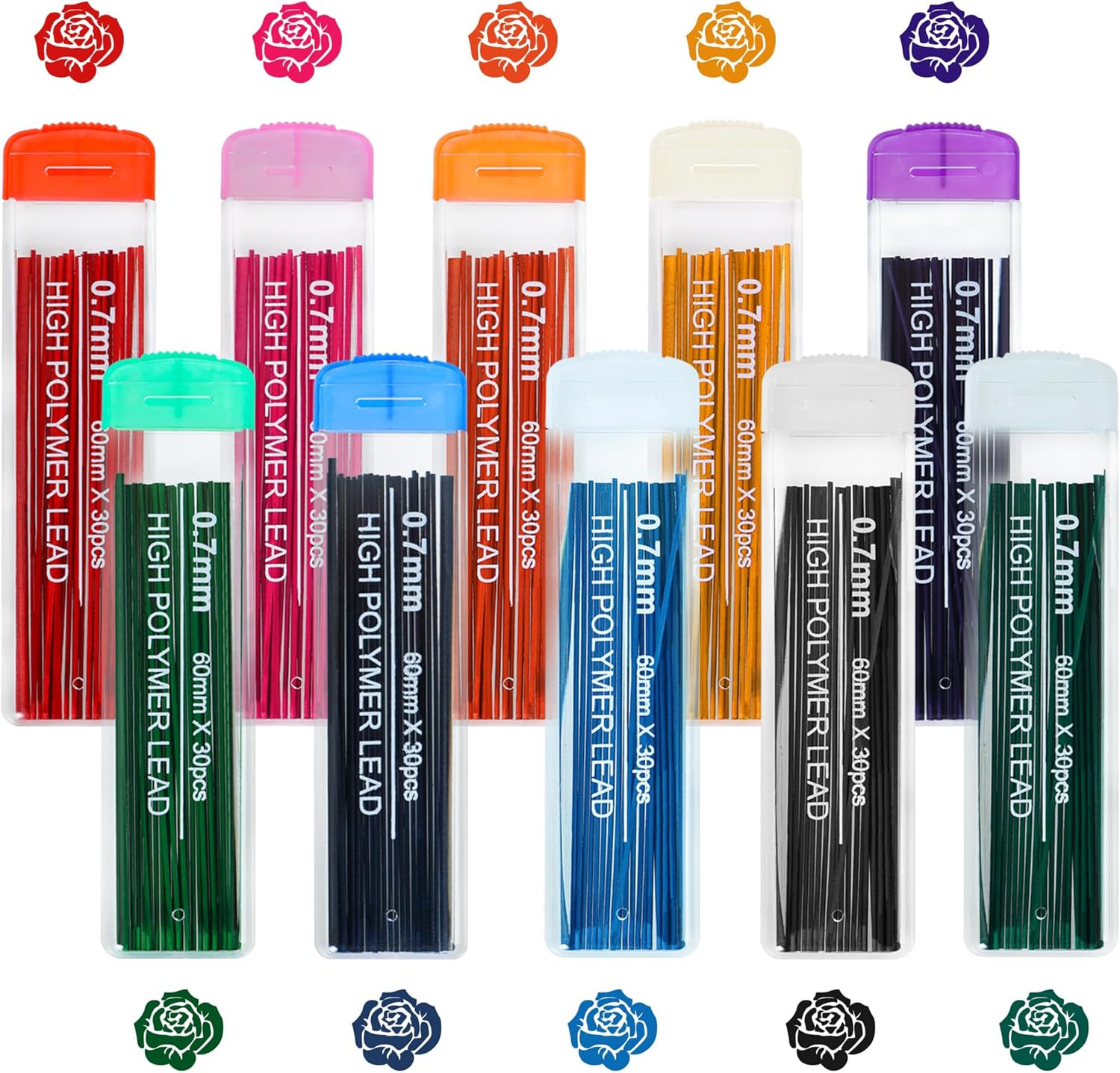 10 Color Lead Refills 300 Pieces Colored Mechanical Pencil Lead Refills for H…
