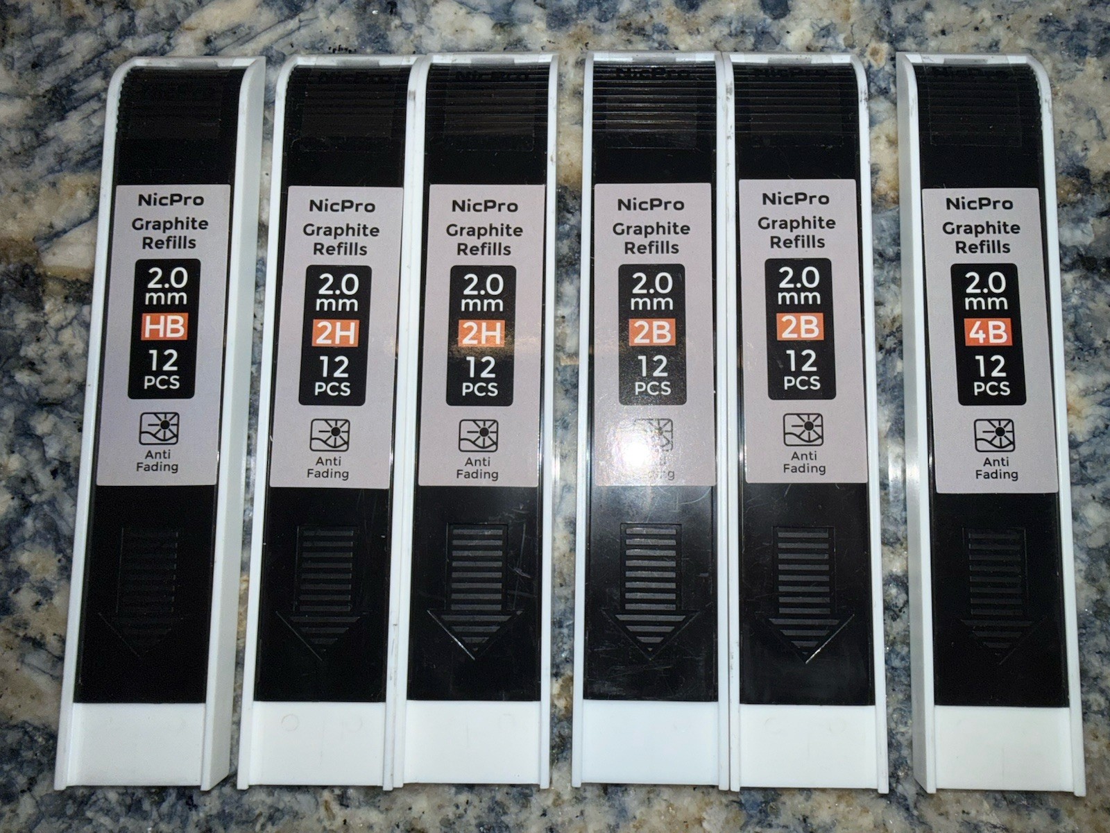 Graphite Refills Lot 2.0mm Leads 12pcs Refill Mechanical Pencil Anti Fade
