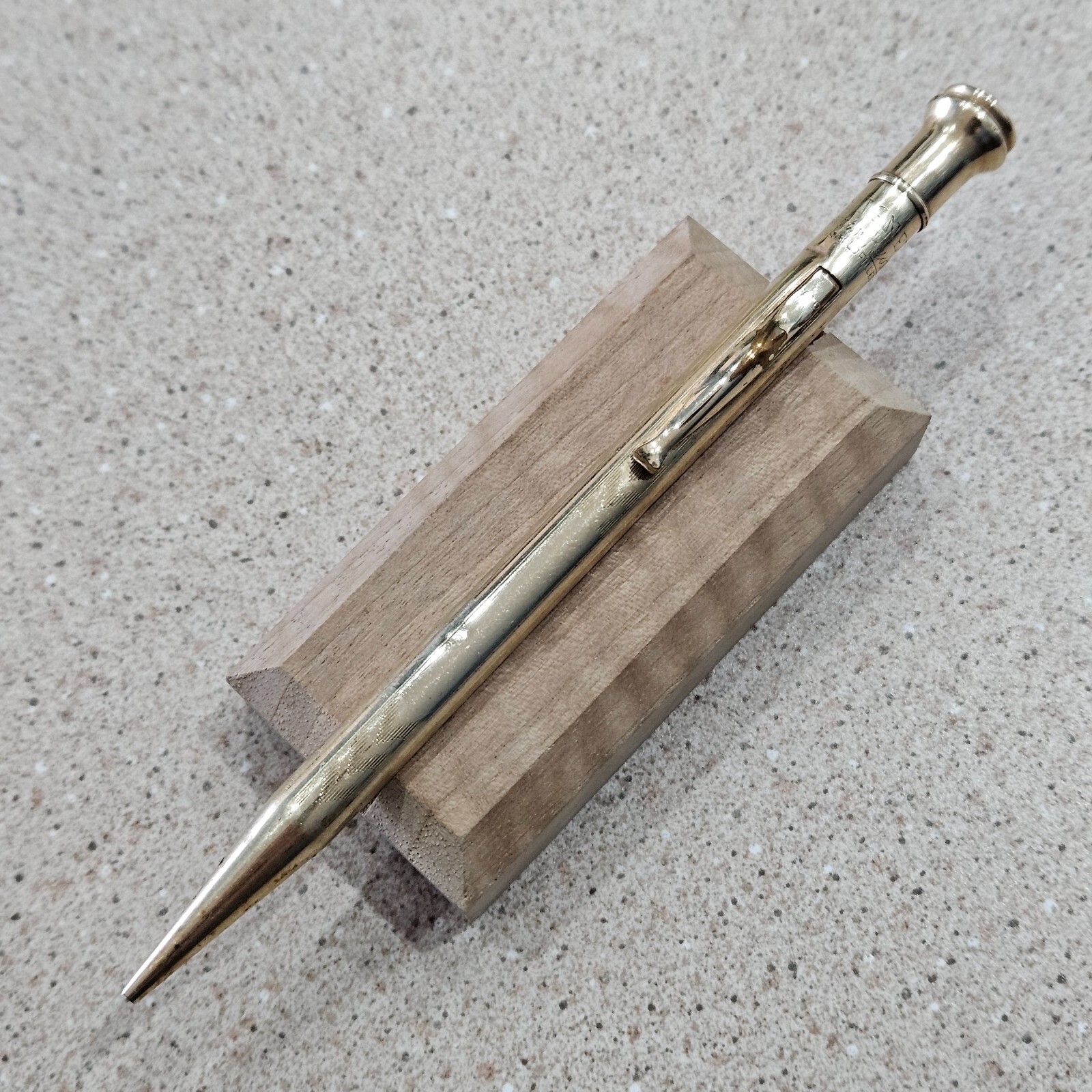 Signet Gold Filled Etched 5.25″ Mechanical Pencil “Sold Only At Rexall Stores”