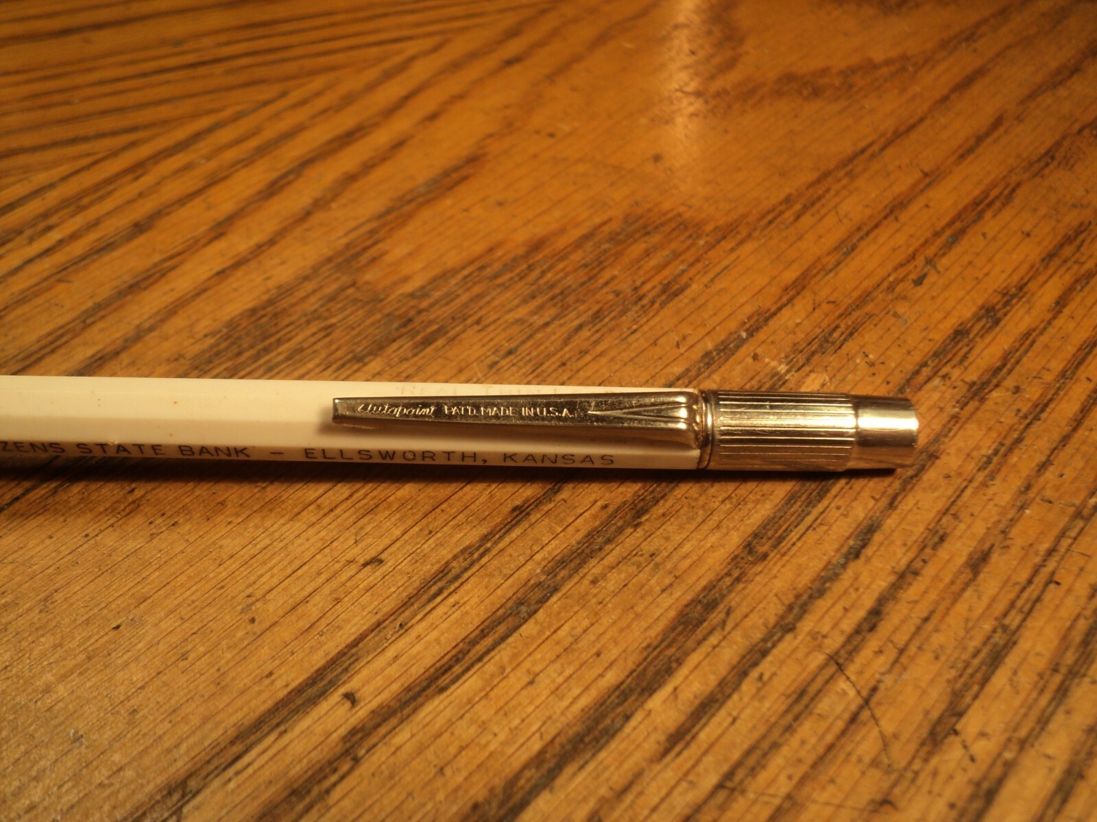 Vintage Autopoint Mechanical Pencil Citizens State Bank 5-5/8″ Metal Cap