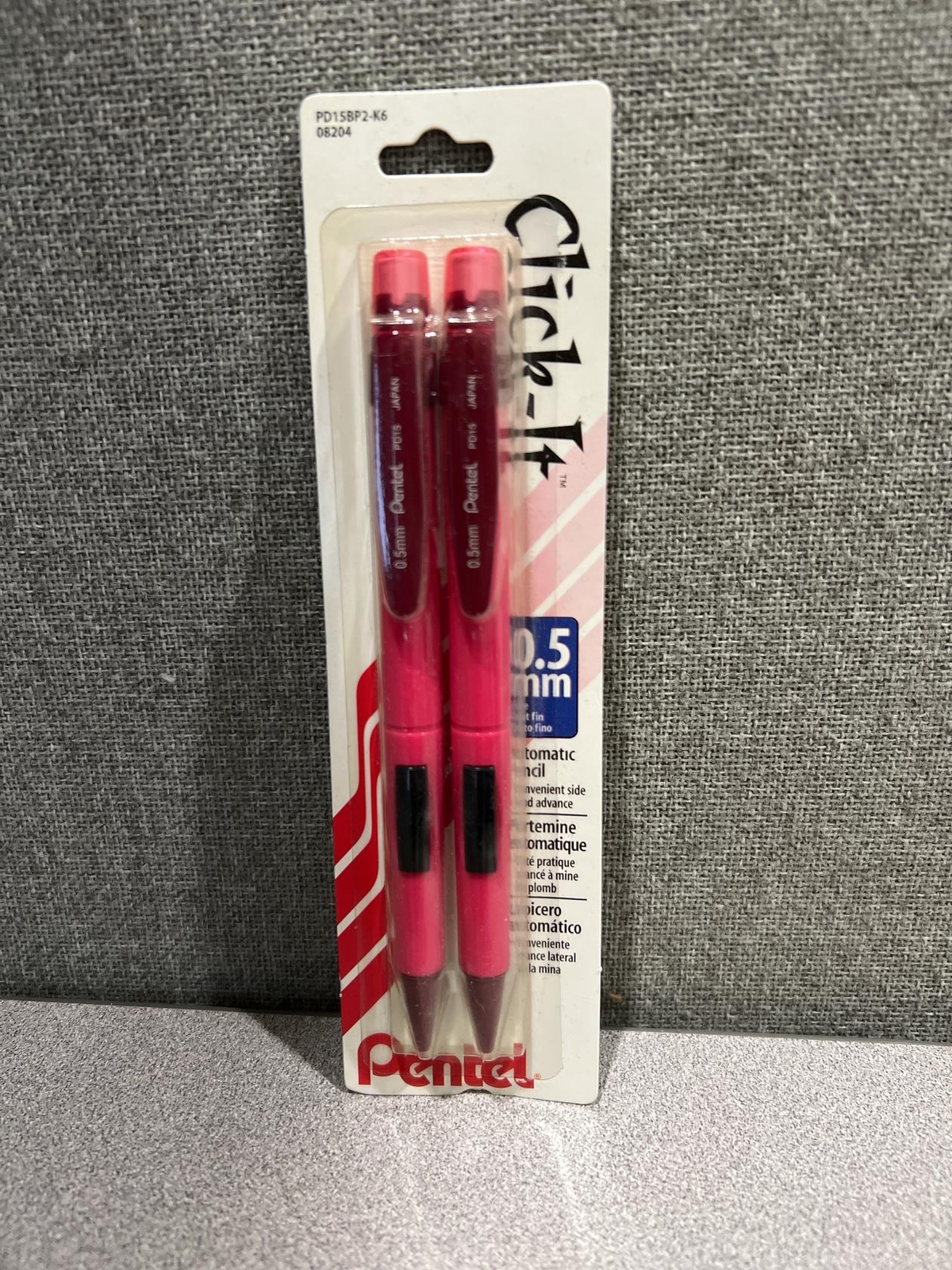 Pentel Click-It 0.5 mm pencils – 2 pk Pink Barrel