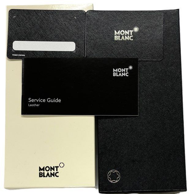 Unused Montblanc Round Zip Pen Case Black Leather Starwalker Marble Print