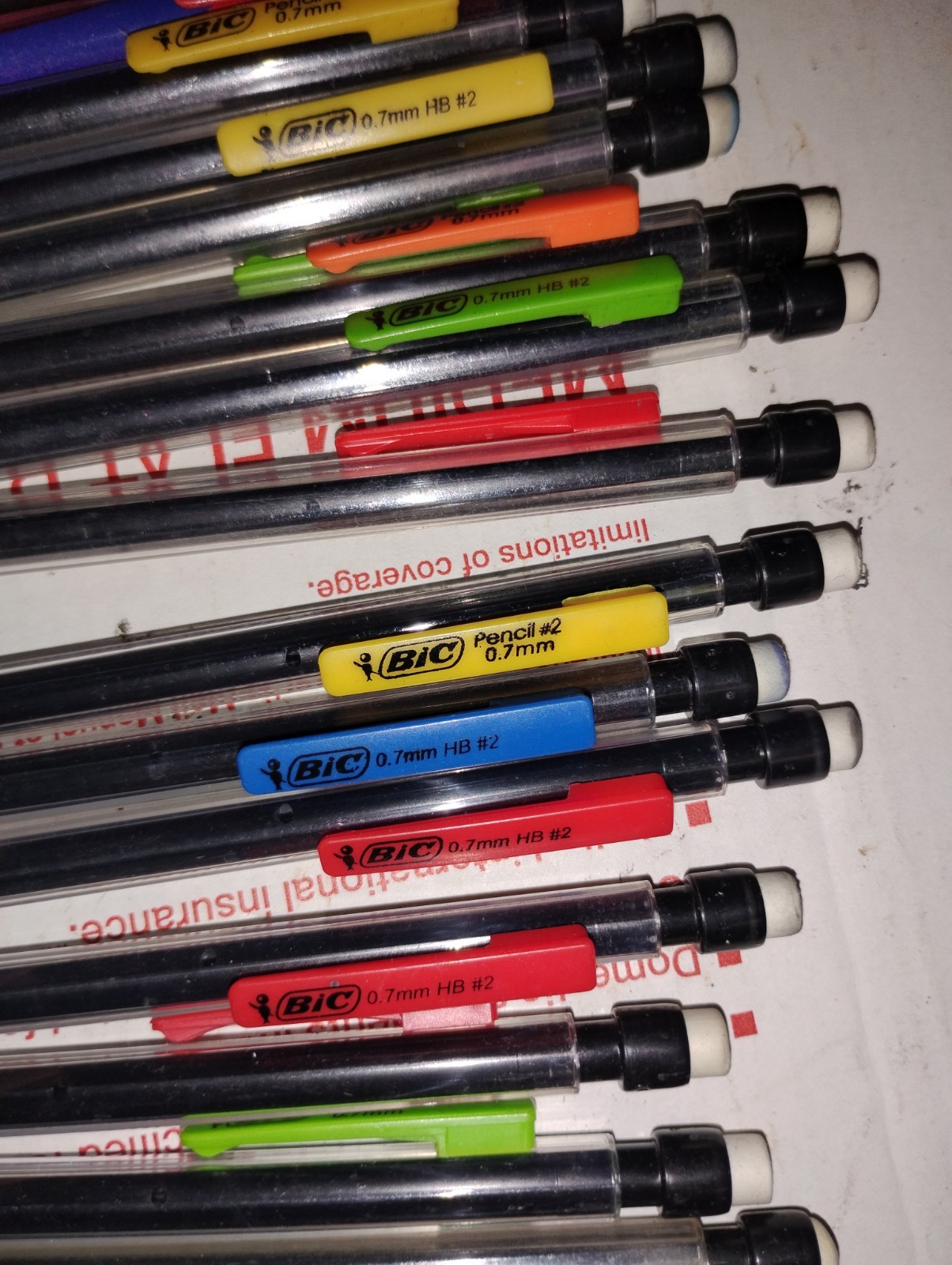 Lot of 16 BIC Mechanical Pencils 0.7mm #2 Assorted Colors