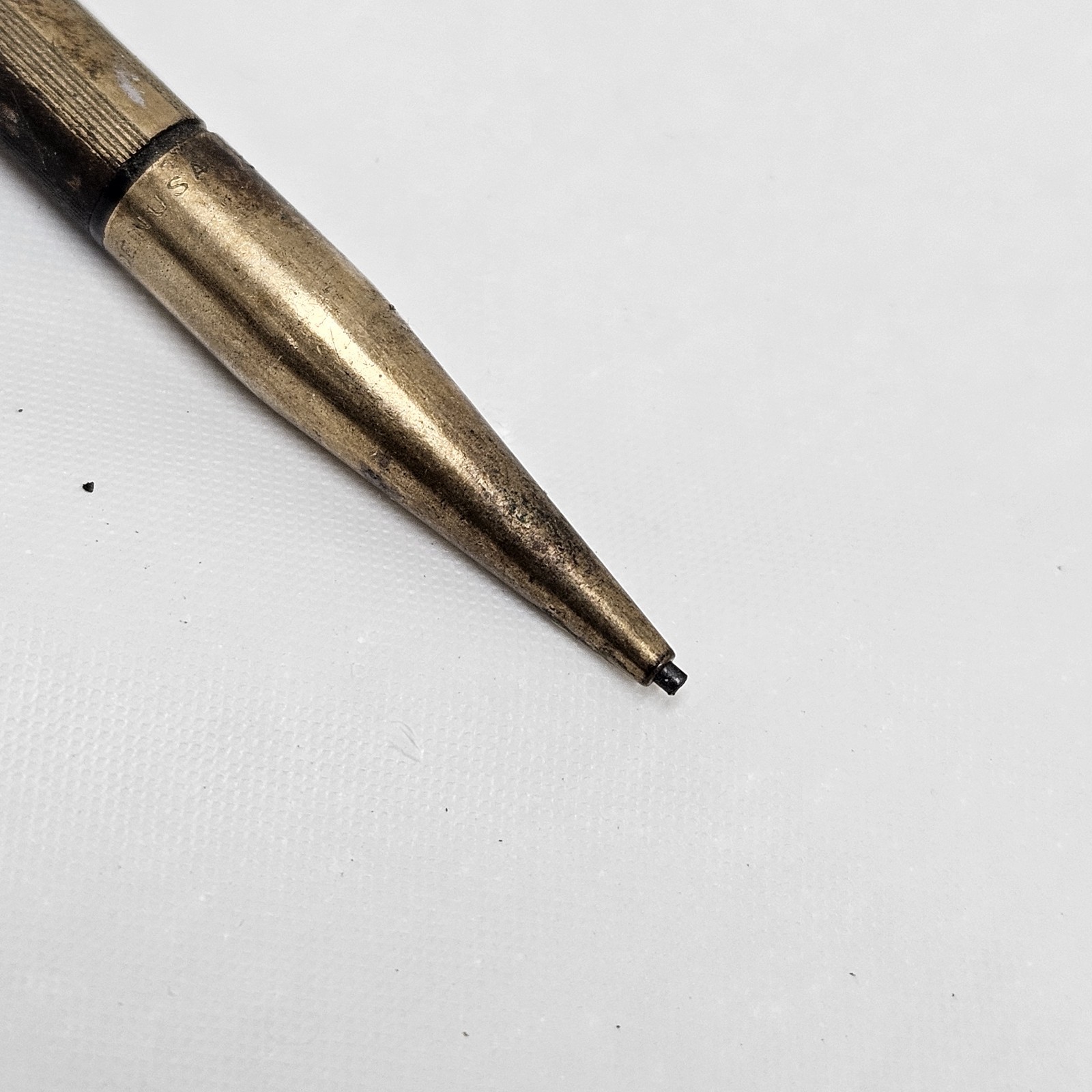 Vintage AXT Gold Tone Mechanical Lead Mini Pencil Art Deco Made In USA