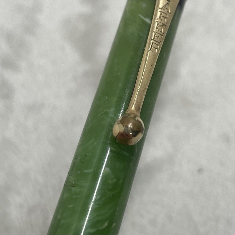 1920s Parker Jade Green Mechanical Pencil Clip Vintage USA Engravd ‘Hollis Kerr’