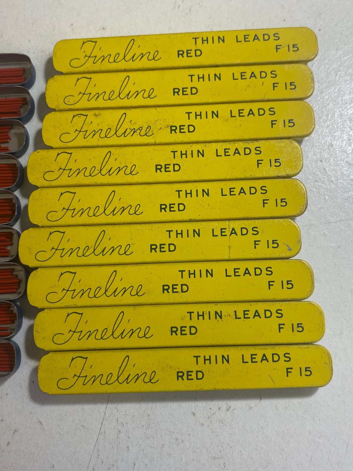 W.A Sheaffer’s Fineline Thin Leads Red F15 Mechanical Pencil Leads Lot of 9