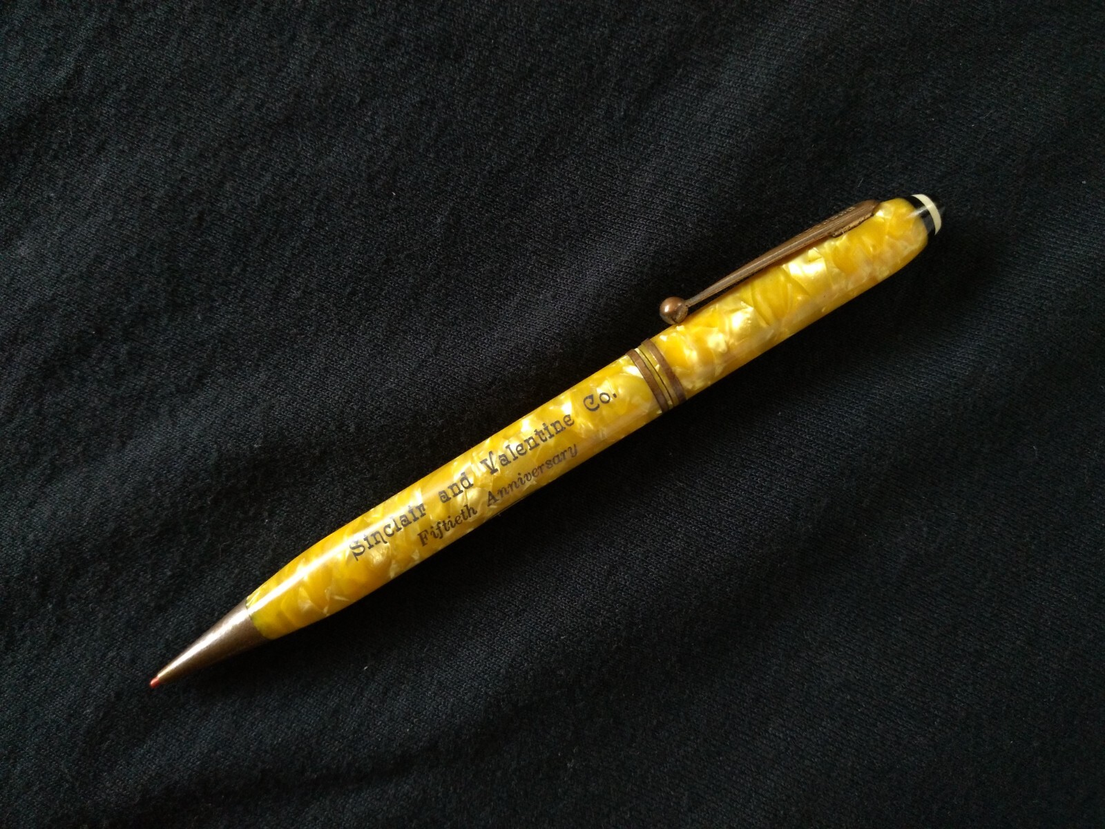 1940’s OSBORNE Marble / Celluloid & Metal Mechanical Pencil Made In USA *NICE*