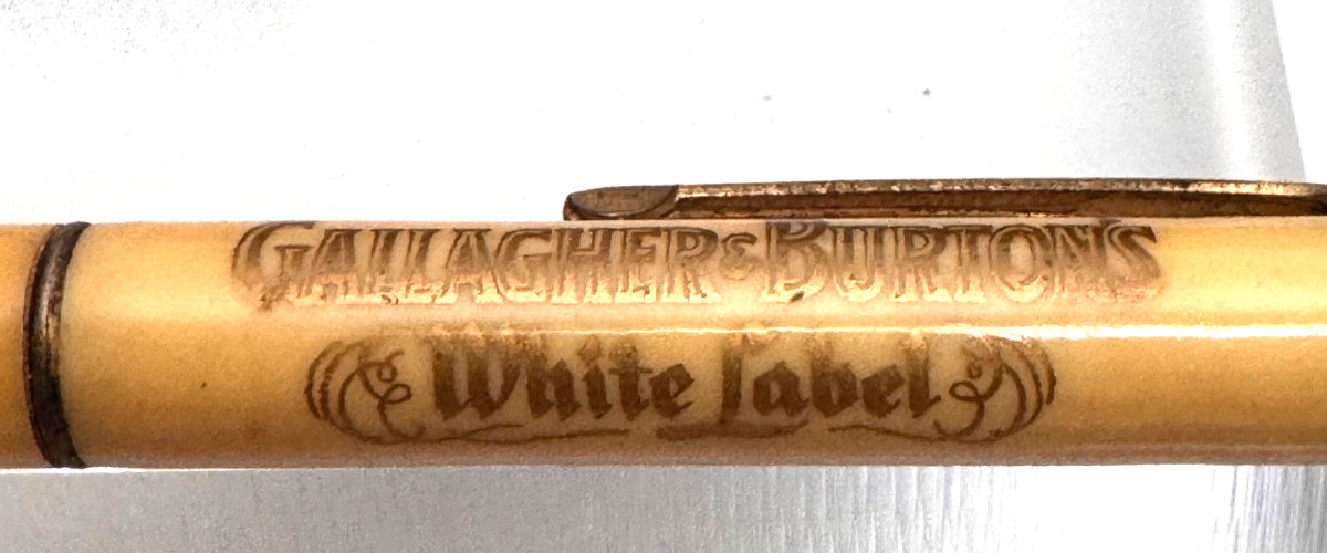 Vtg. Ritepoint Mechanical Pencil Advertisement Gallagher & Burtons White Label