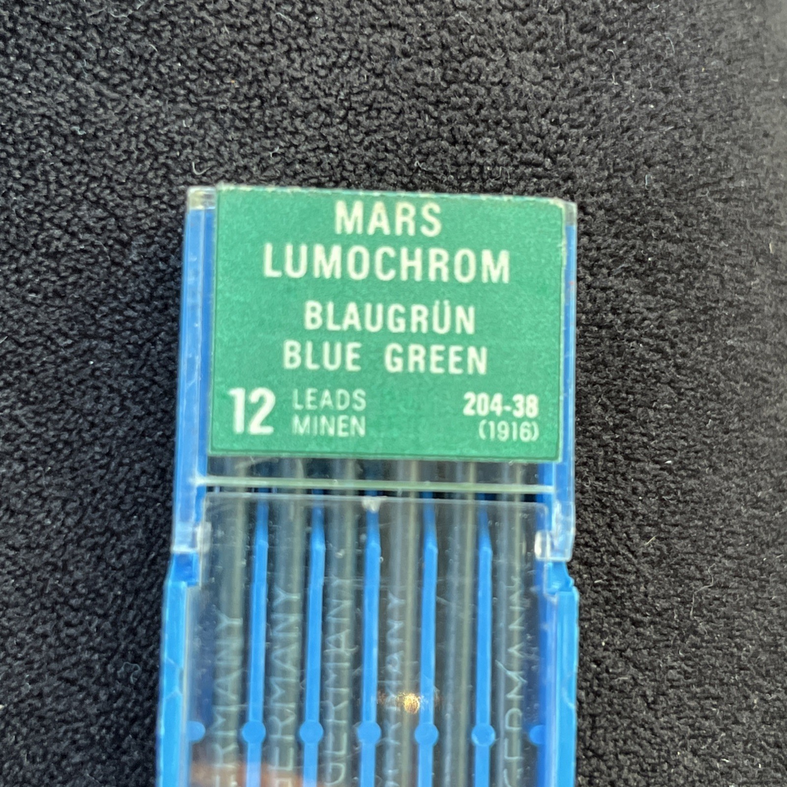 2 Staedtler Mars Lumochrom Blue & Green 24 Leads 204 / 1916 for Technical Pens