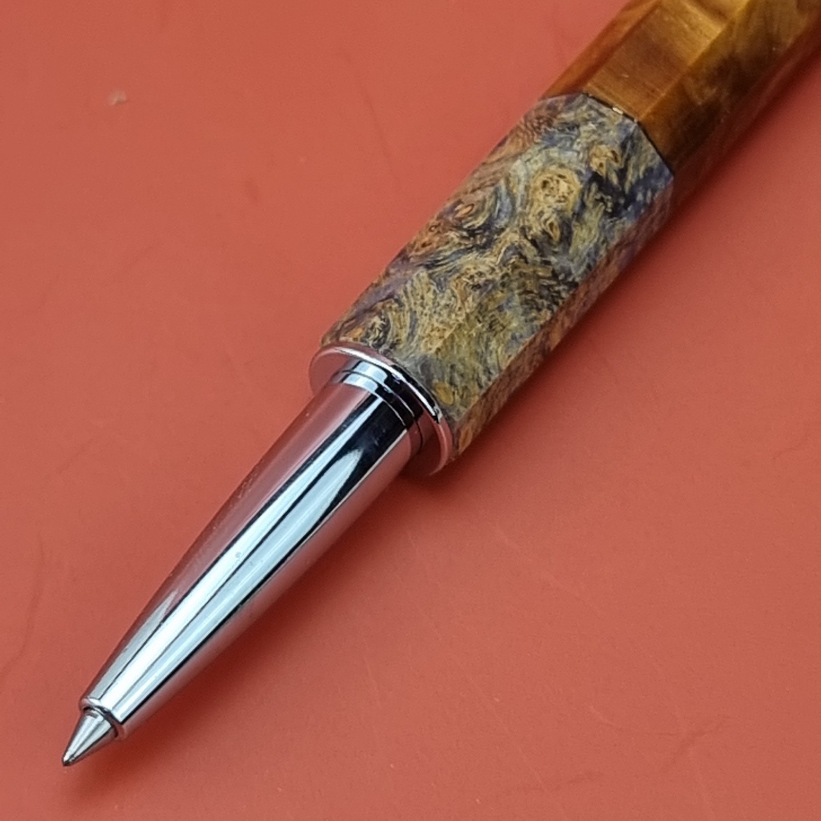 Hand Crafted Water based Ballpointpen with Octagonal Wood Barrel