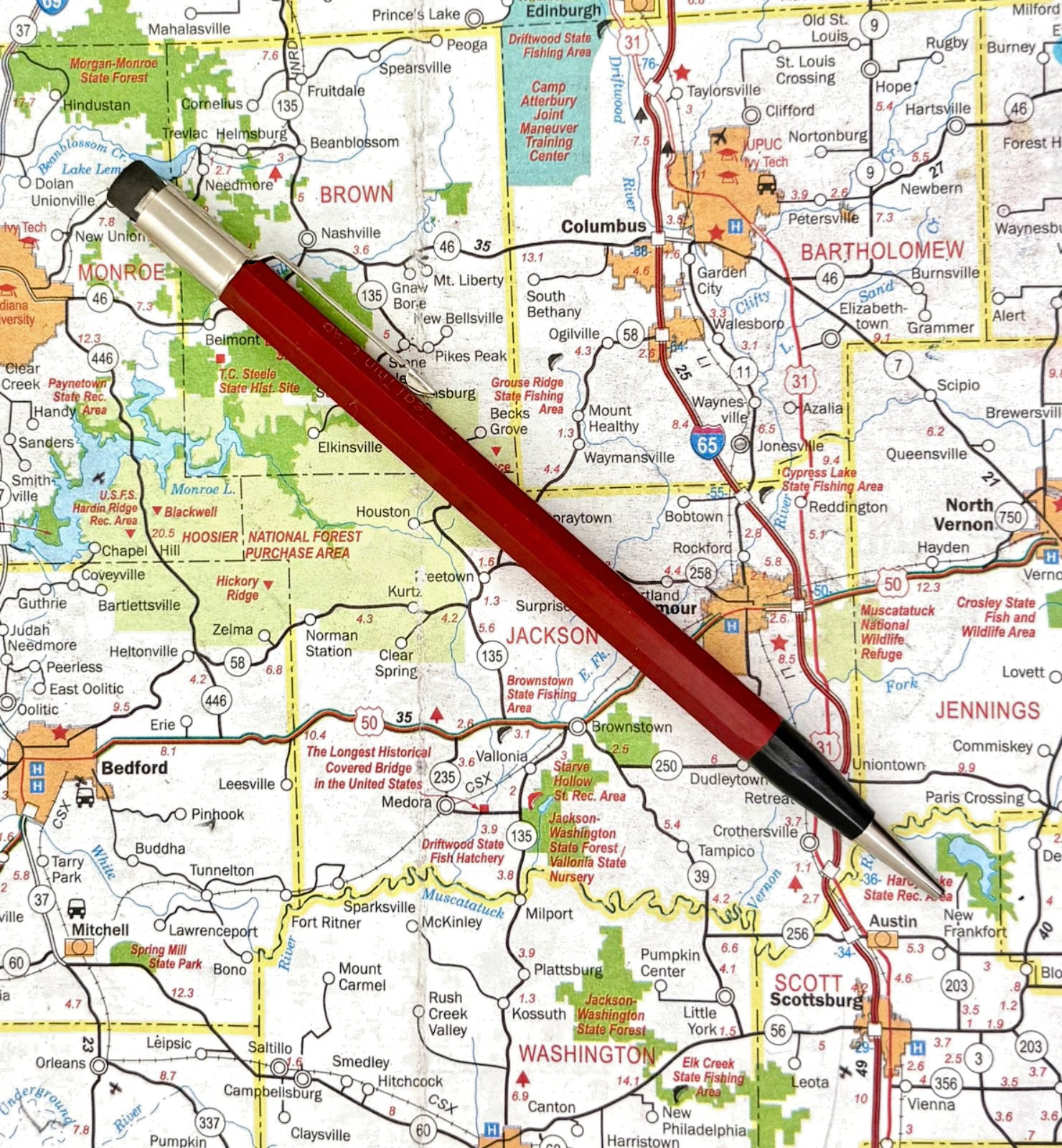 Vintage Autopoint Utility Real Thin Leads (0.9 mm) Mechanical Pencil – Red