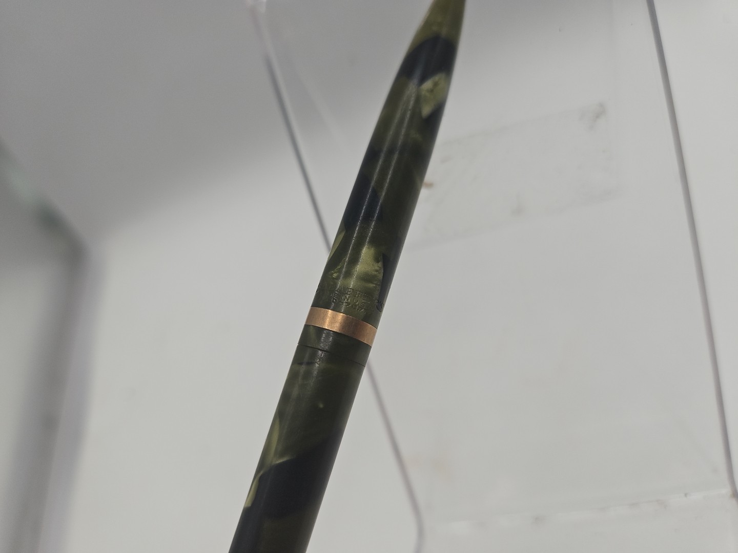 VINTAGE SHEAFFER GREEN Black MARBLE Retractable PENCIL